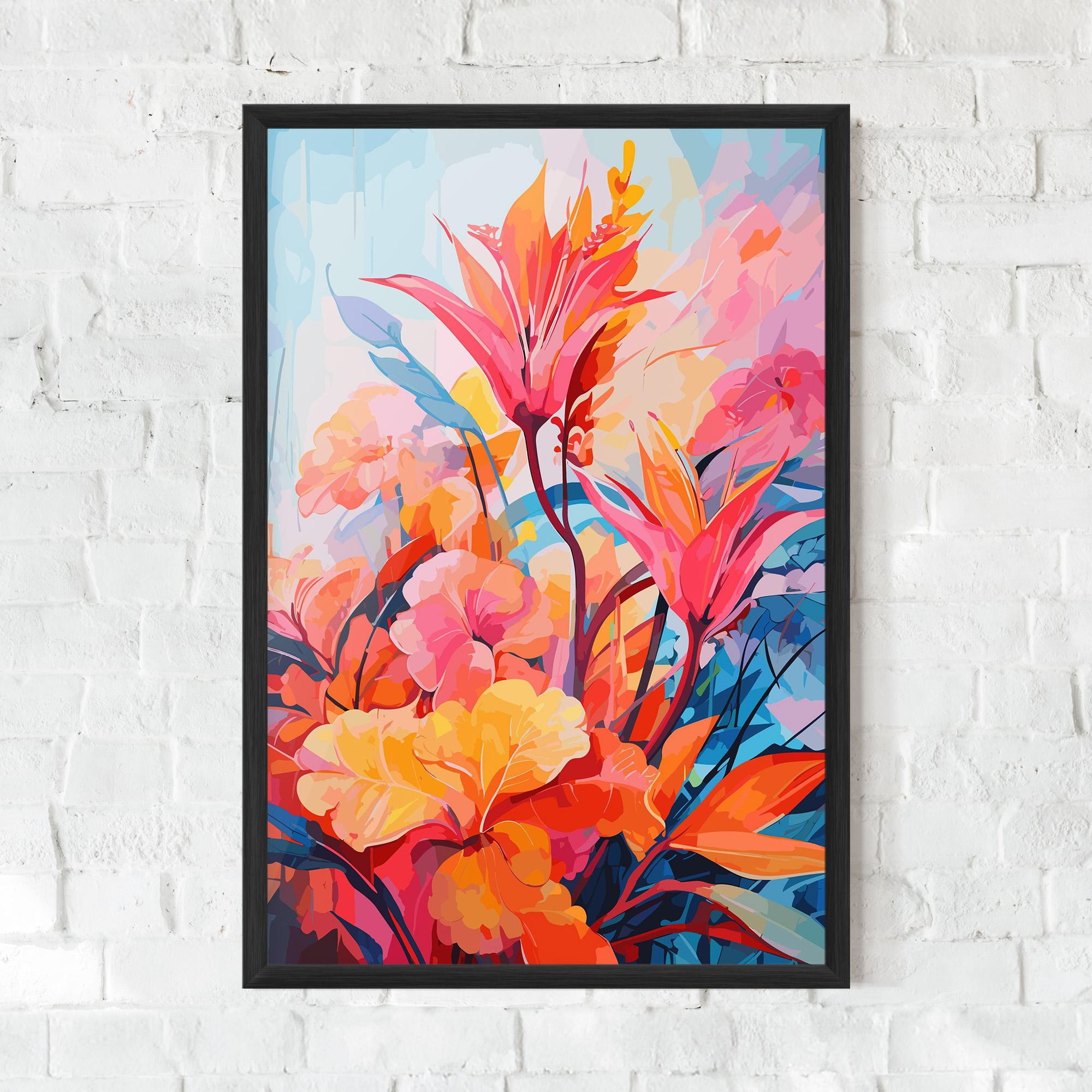 Gerahmte Poster Orange Art Flower mockup 0
