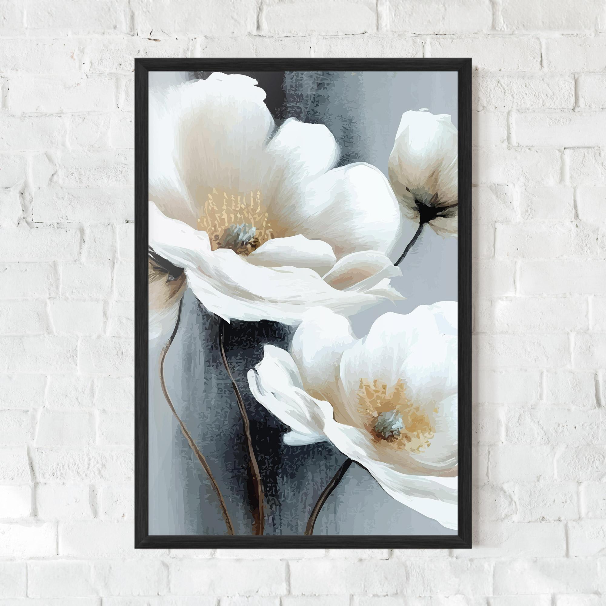 Gerahmte Poster Paint Texture Flower mockup 0