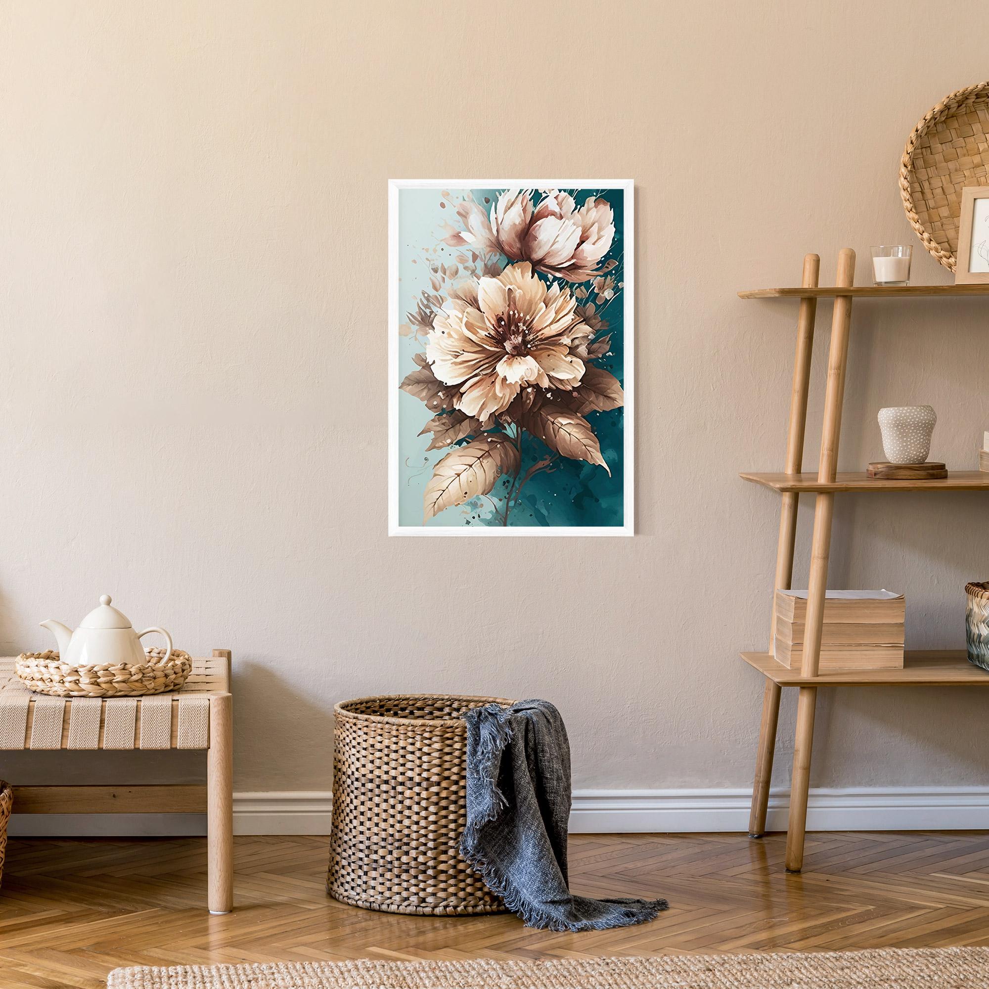 Gerahmte Poster Flower Green Watercolor mockup 9