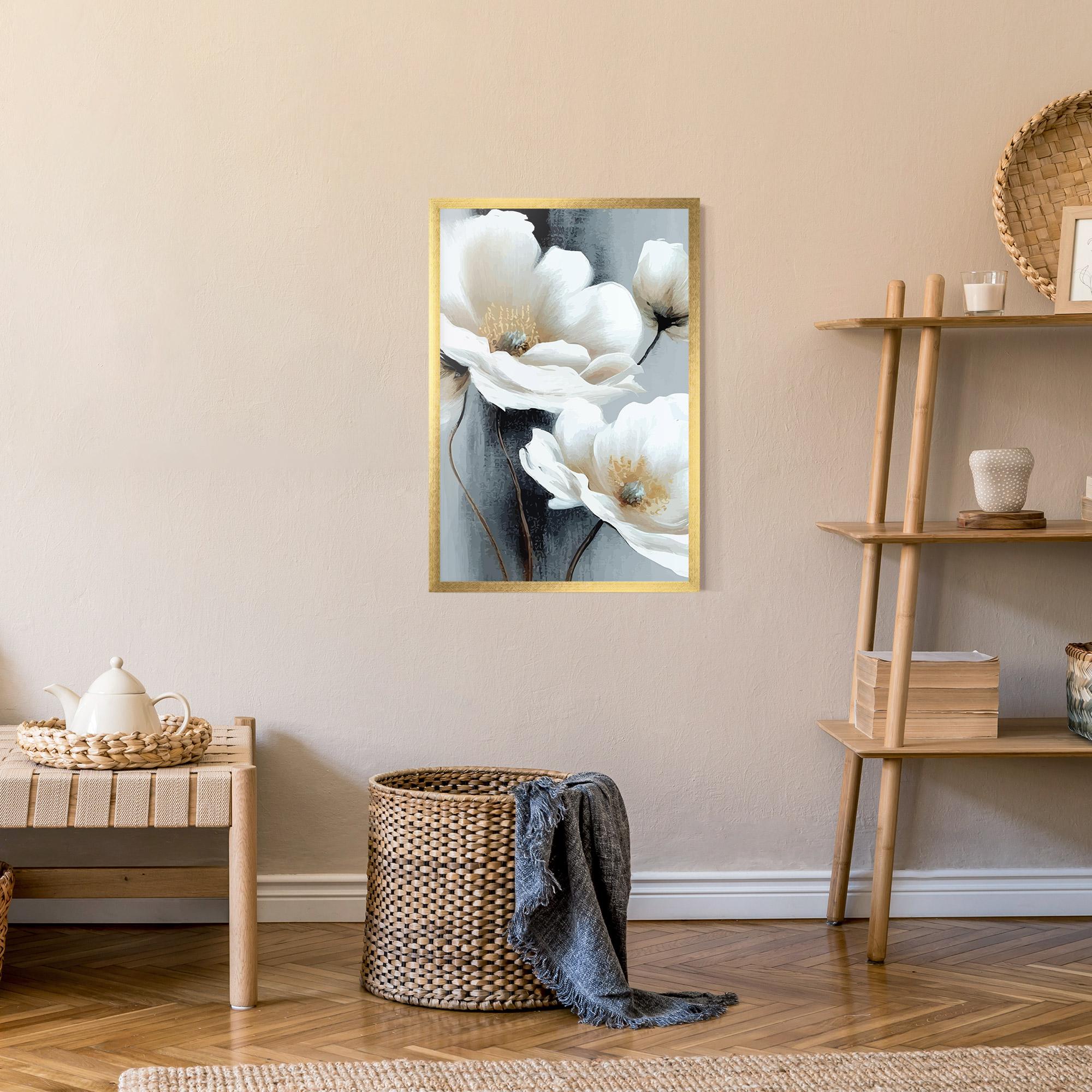 Gerahmte Poster Paint Texture Flower mockup 9