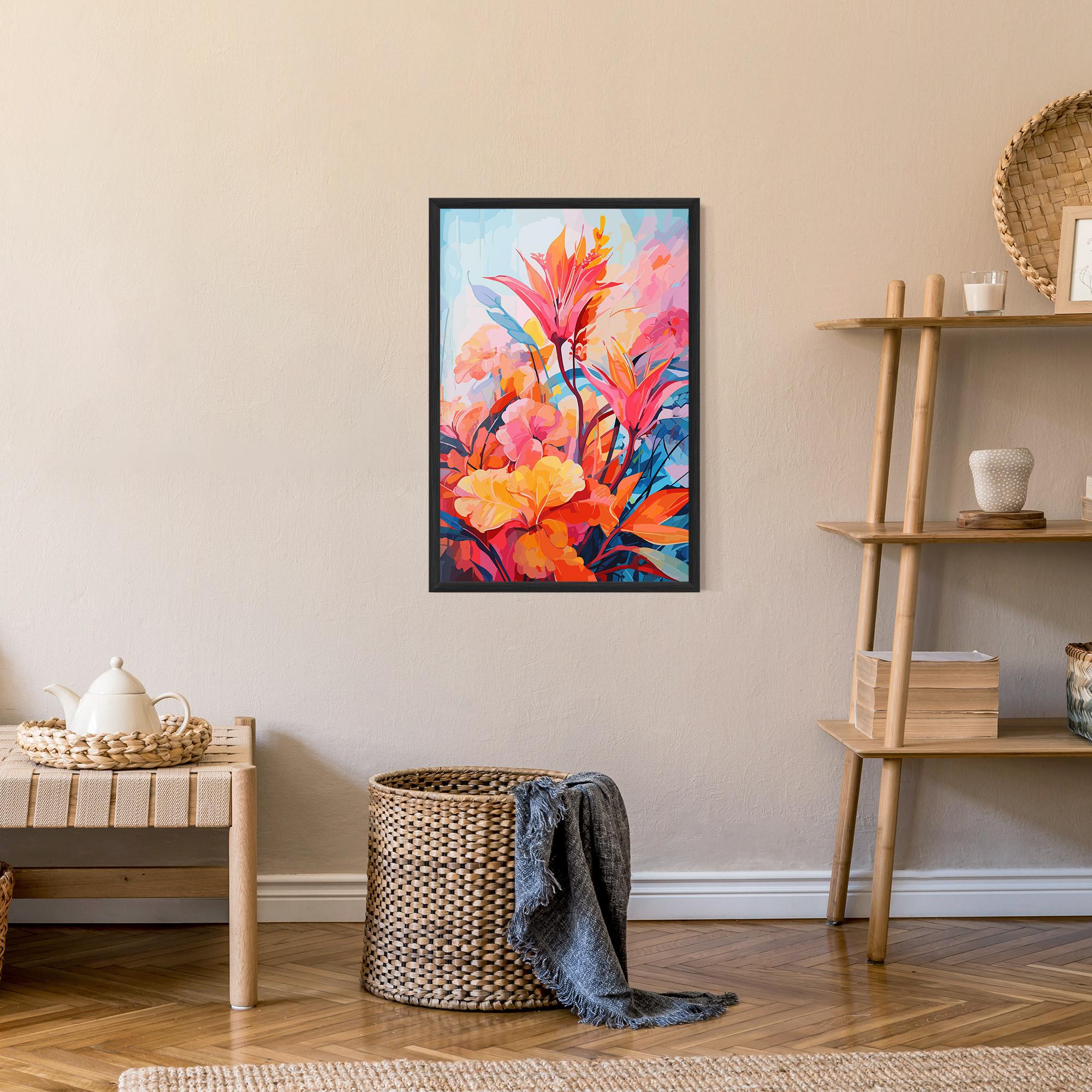 Gerahmte Poster Orange Art Flower mockup 9