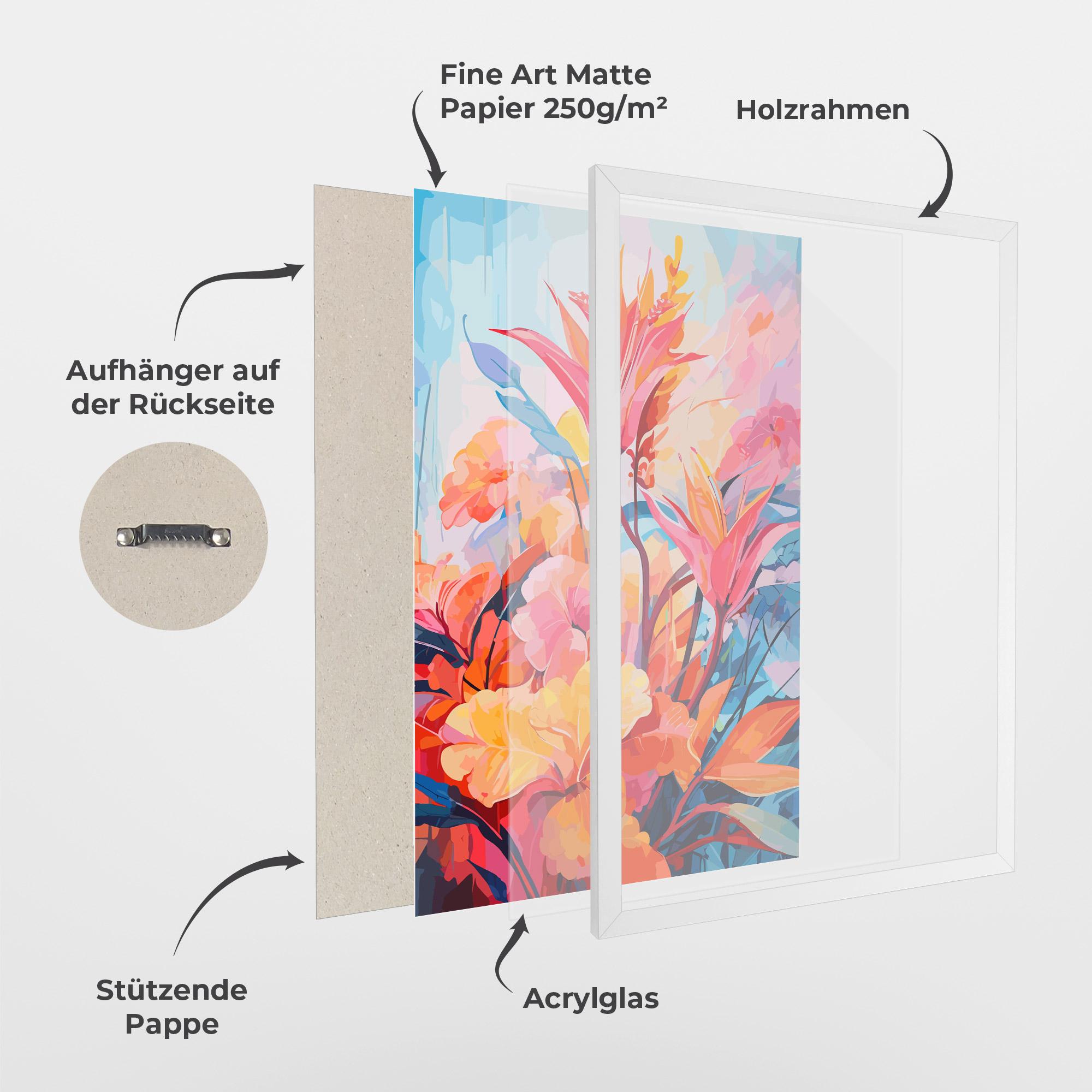 Gerahmte Poster Orange Art Flower mockup 1