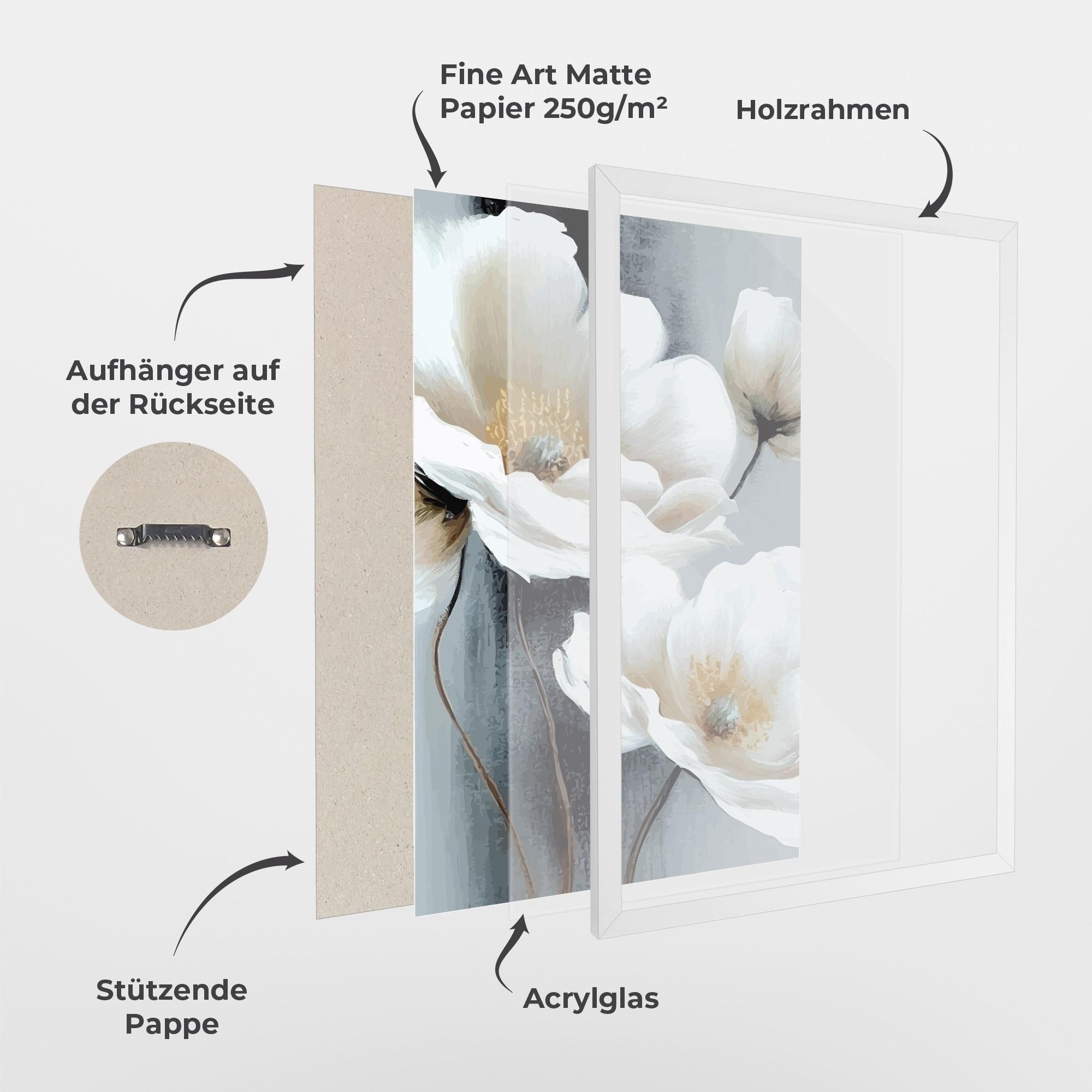 Gerahmte Poster Paint Texture Flower mockup 1