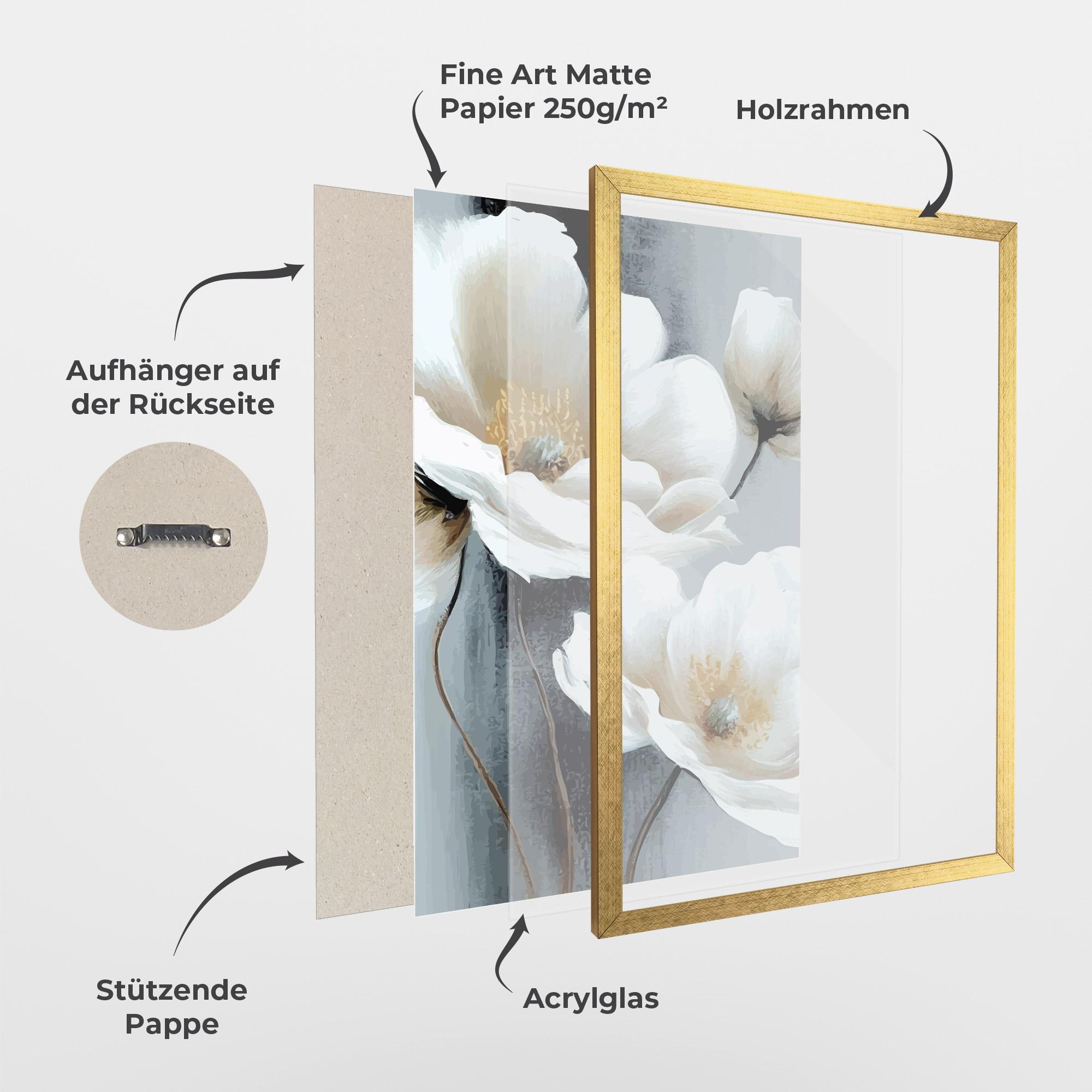 Gerahmte Poster Paint Texture Flower mockup 1