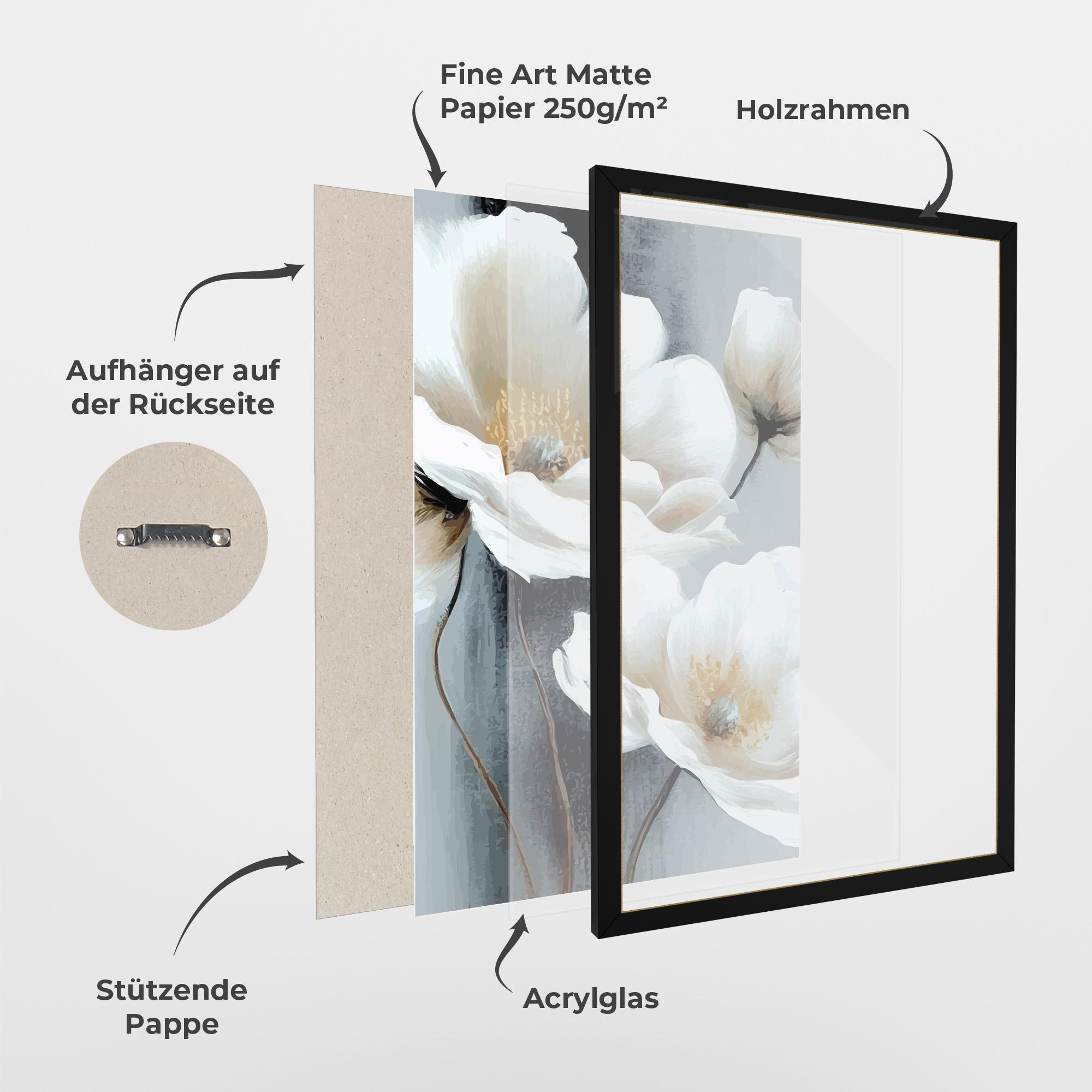 Gerahmte Poster Paint Texture Flower mockup 1