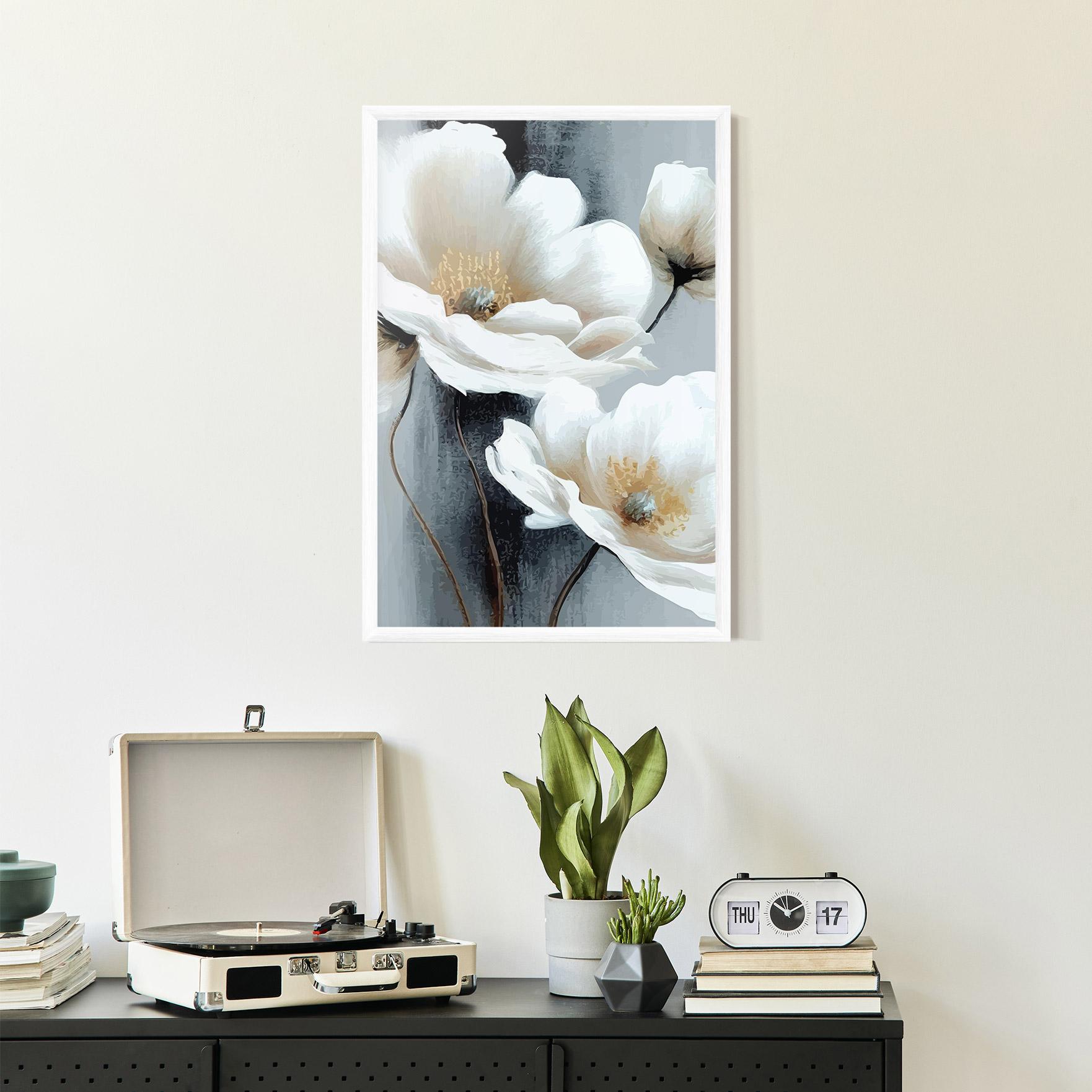 Gerahmte Poster Paint Texture Flower mockup 2