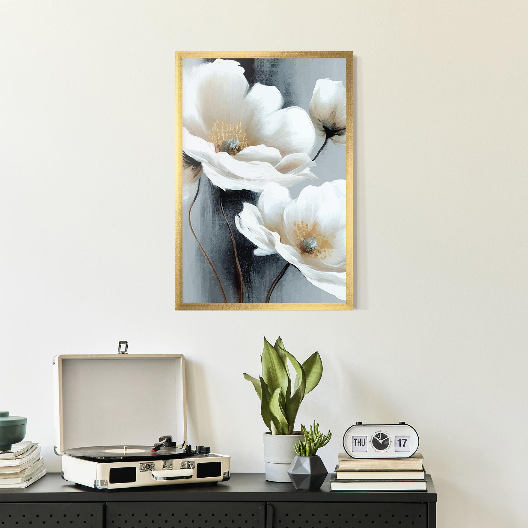 Gerahmte Poster Paint Texture Flower mockup 2