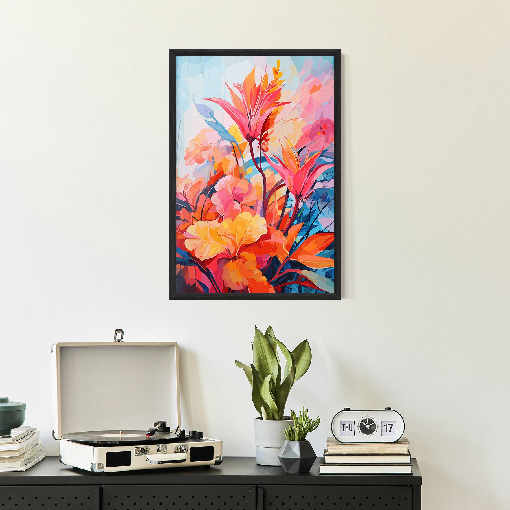 Gerahmte Poster Orange Art Flower mockup 2
