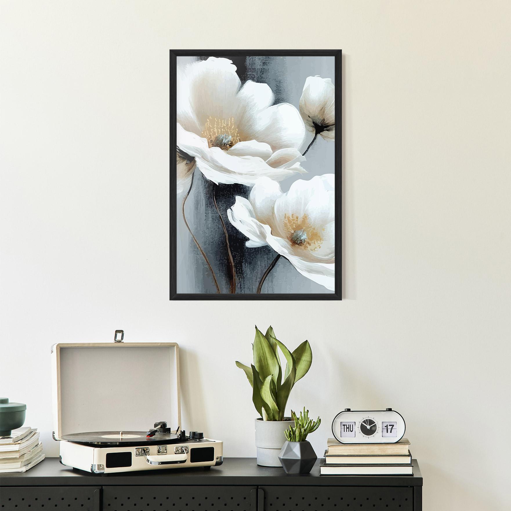 Gerahmte Poster Paint Texture Flower mockup 2