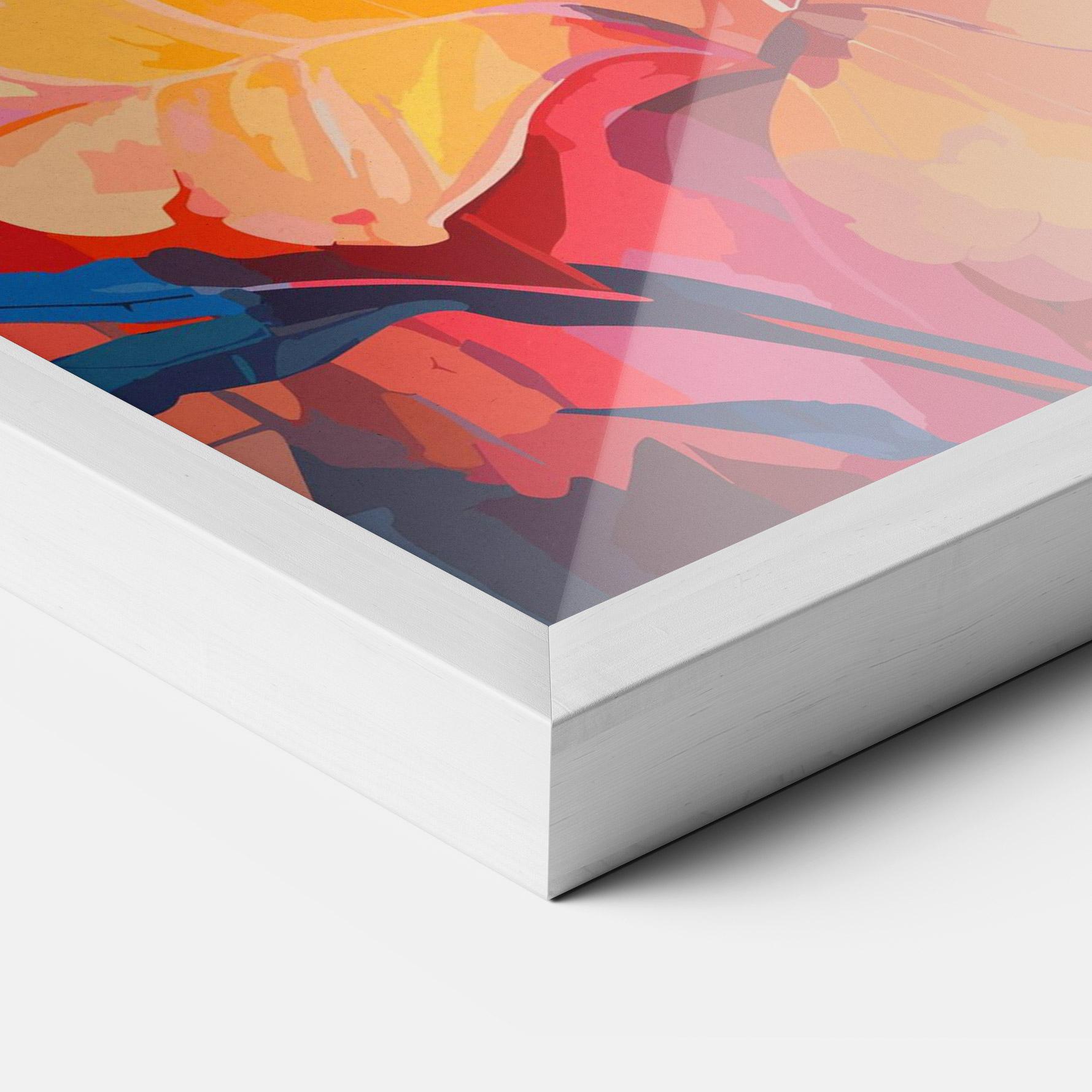Gerahmte Poster Orange Art Flower mockup 3