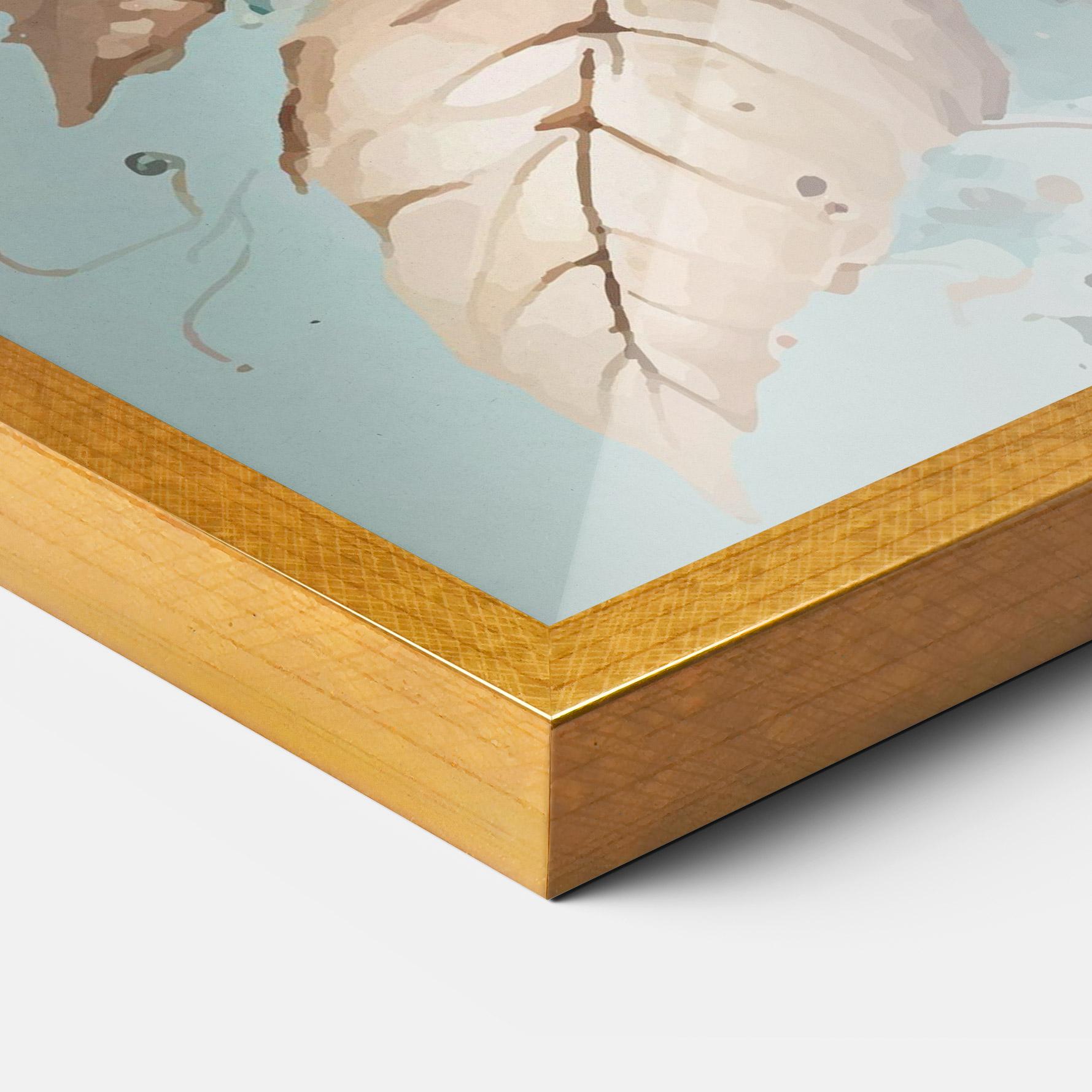 Gerahmte Poster Flower Green Watercolor mockup 3