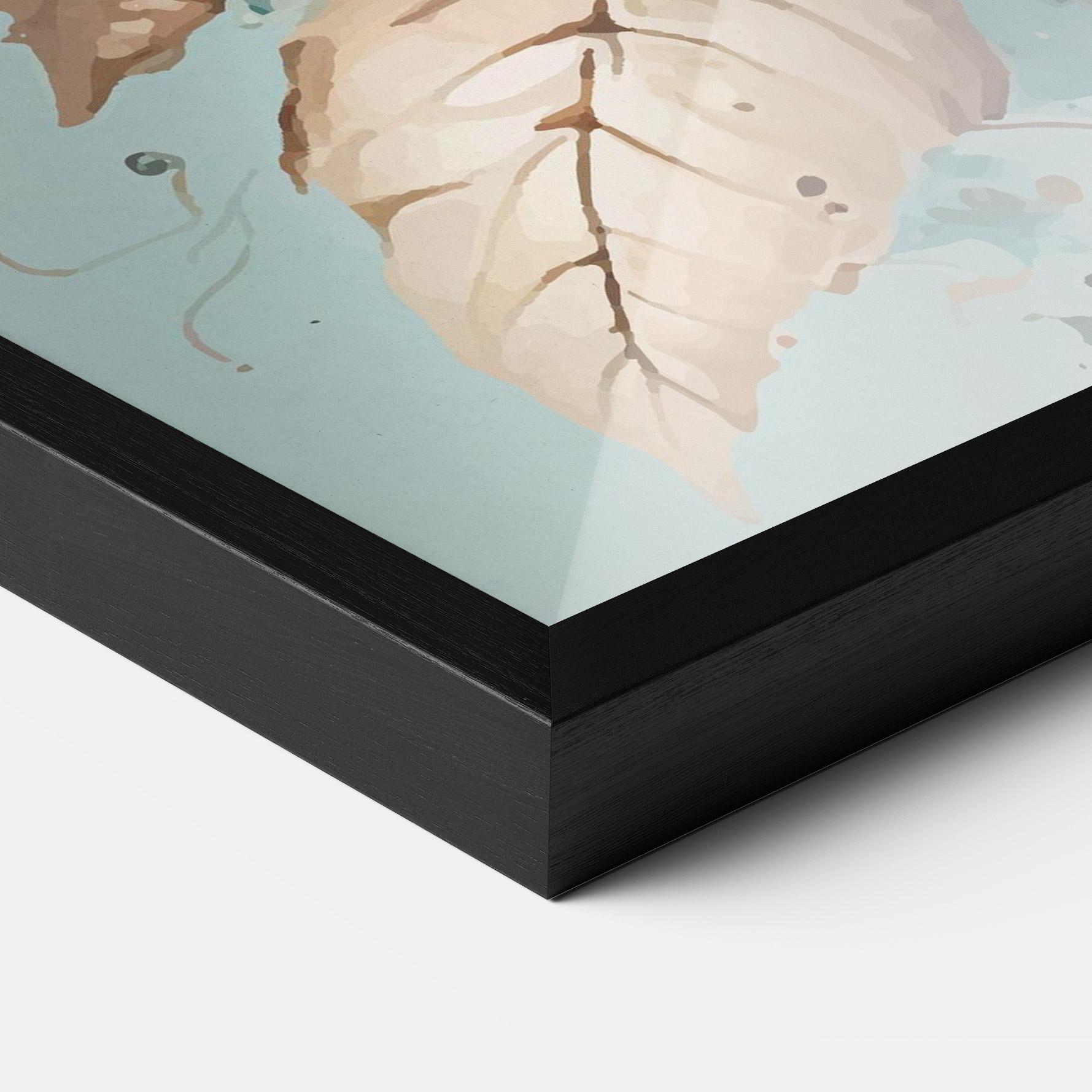 Gerahmte Poster Flower Green Watercolor mockup 3