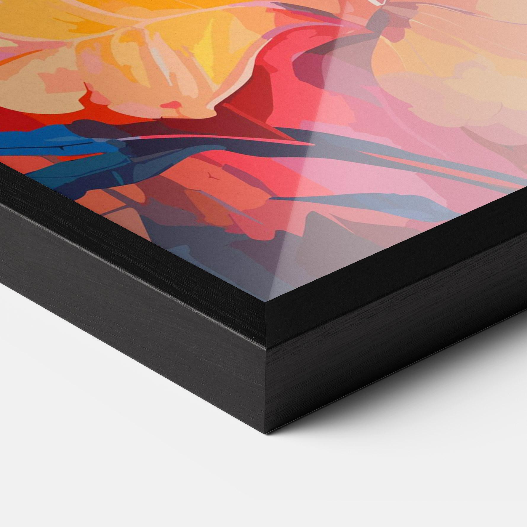 Gerahmte Poster Orange Art Flower mockup 3