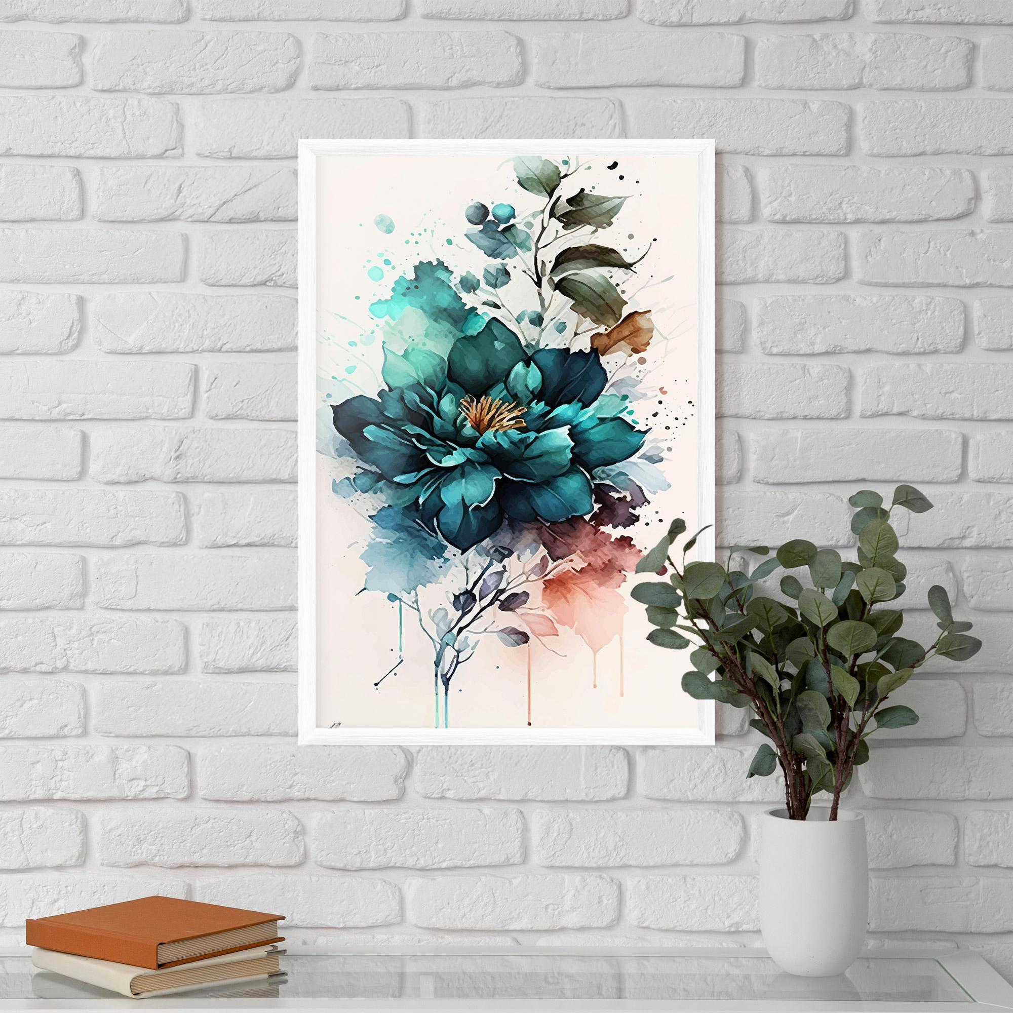 Gerahmte Poster Flower Watercolor mockup 5