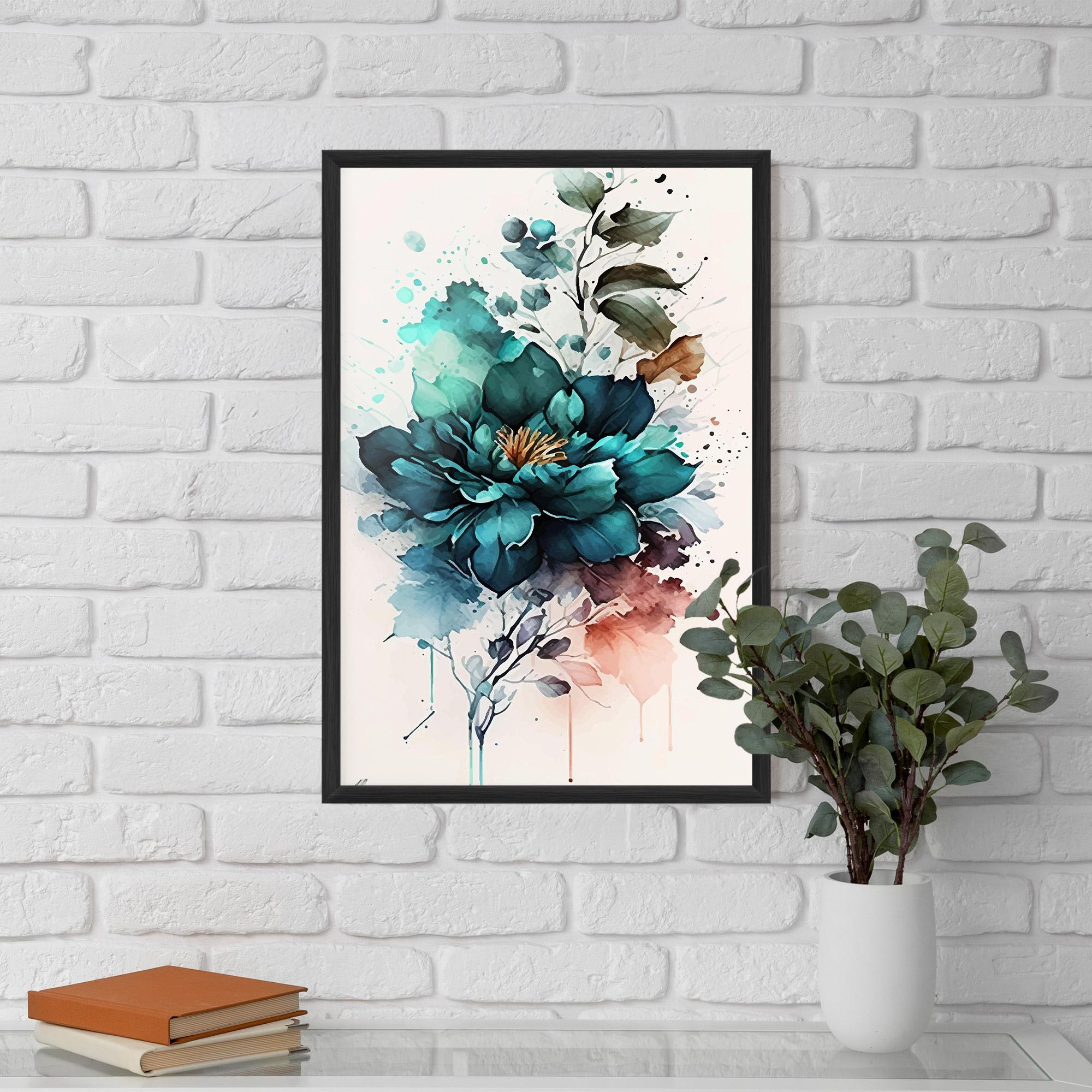 Gerahmte Poster Flower Watercolor mockup 5