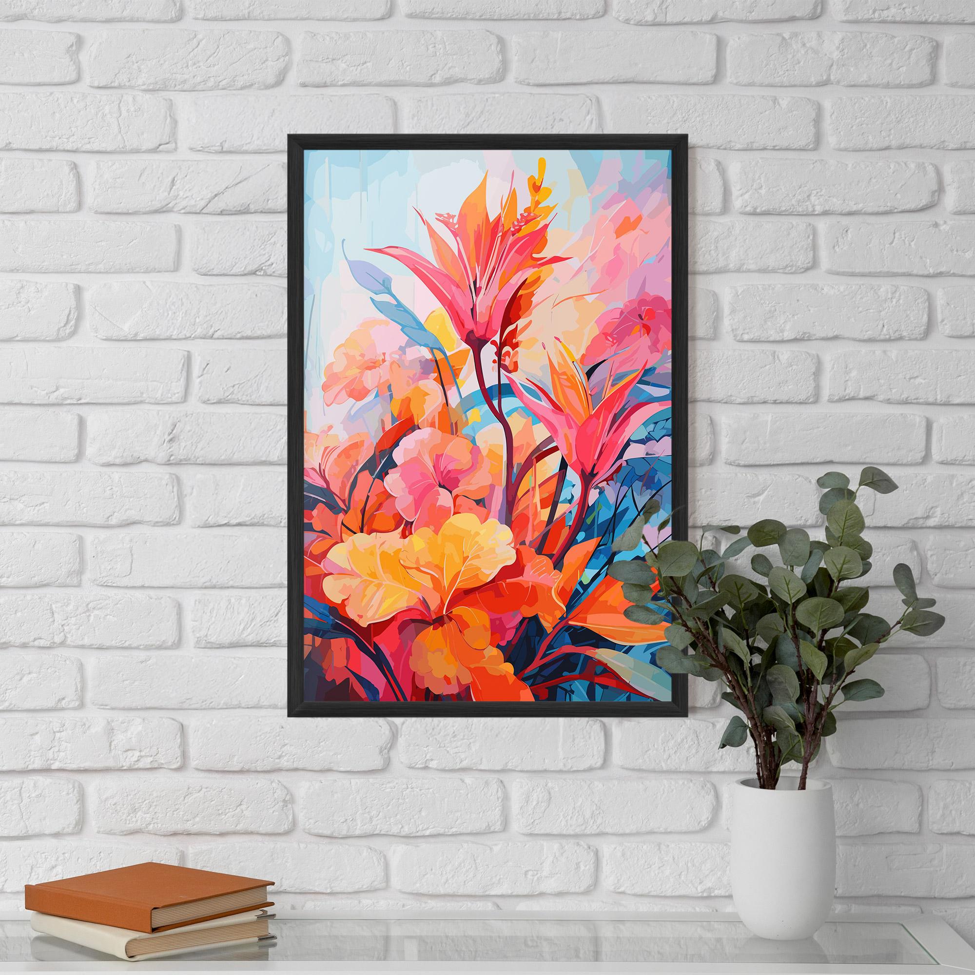 Gerahmte Poster Orange Art Flower mockup 5
