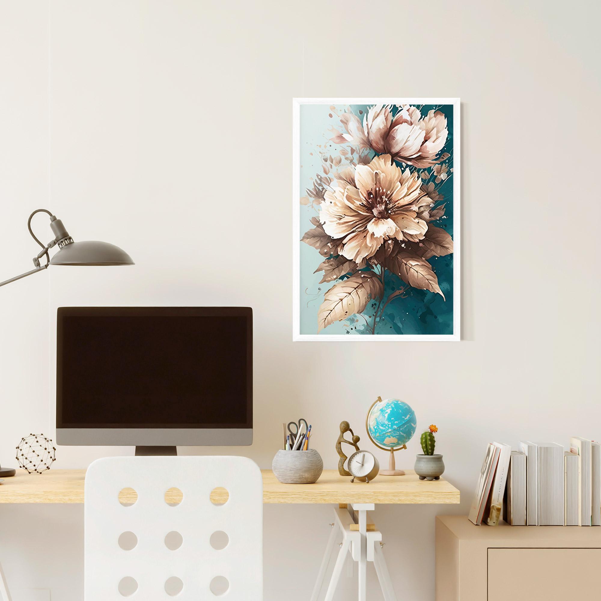Gerahmte Poster Flower Green Watercolor mockup 6