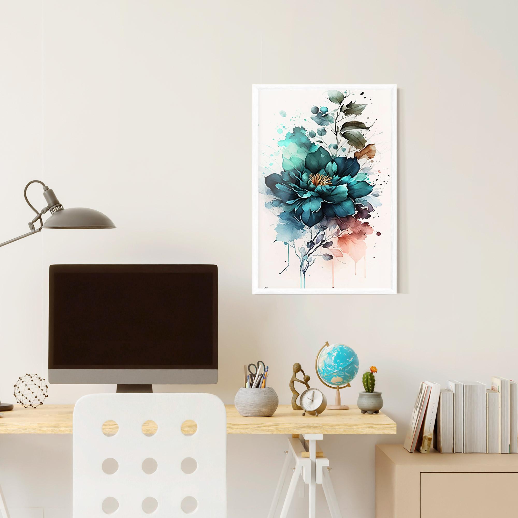 Gerahmte Poster Flower Watercolor mockup 6