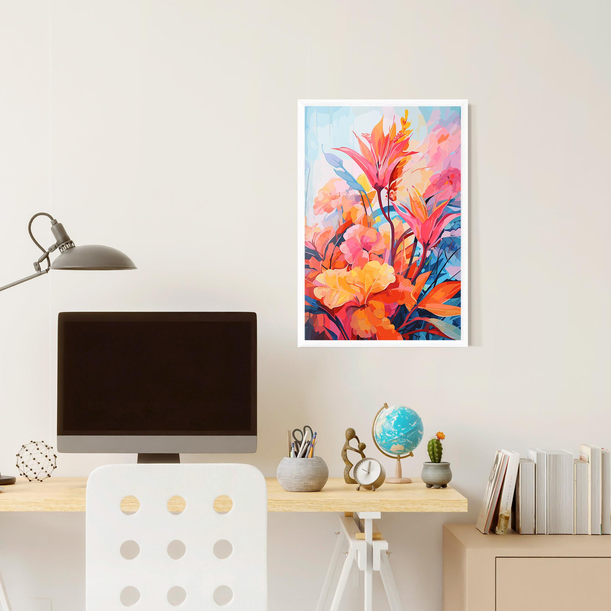 Gerahmte Poster Orange Art Flower mockup 6