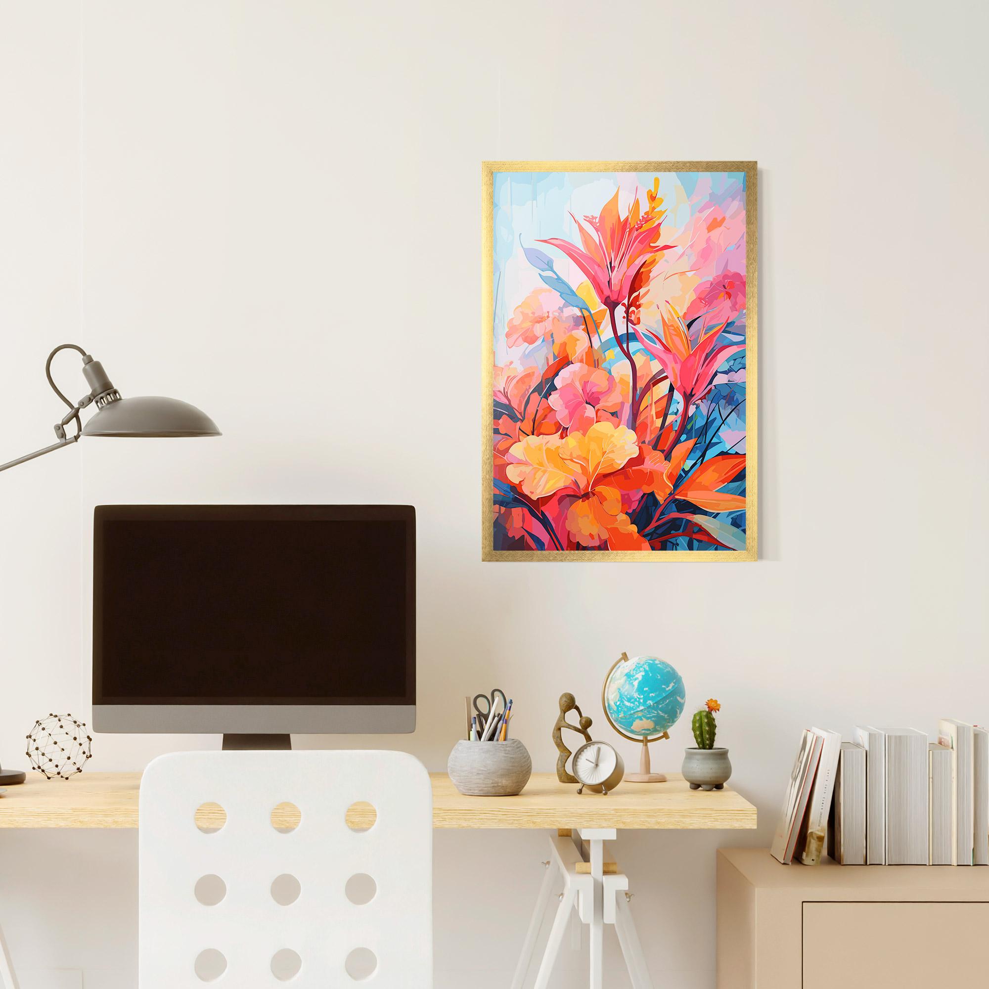 Gerahmte Poster Orange Art Flower mockup 6