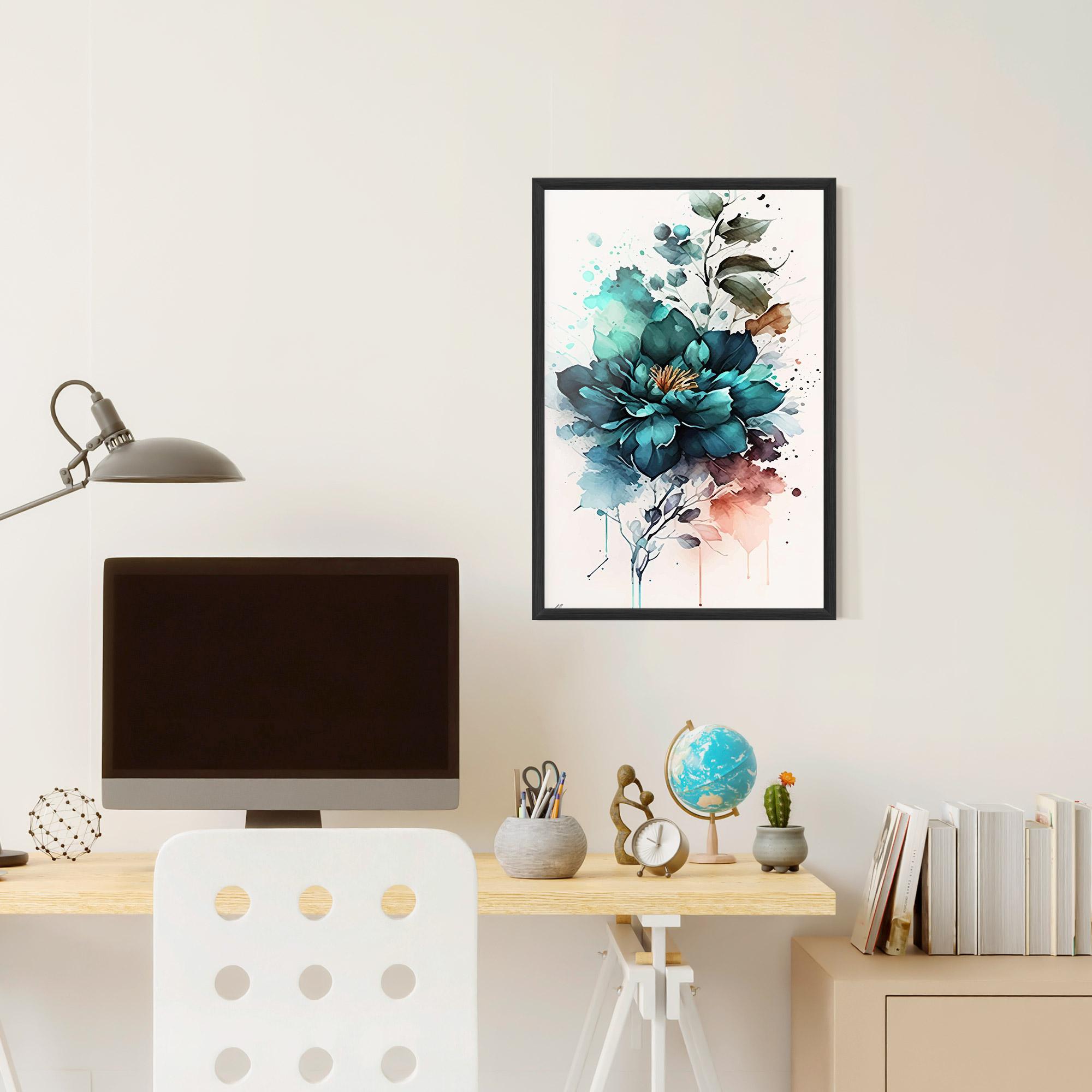 Gerahmte Poster Flower Watercolor mockup 6