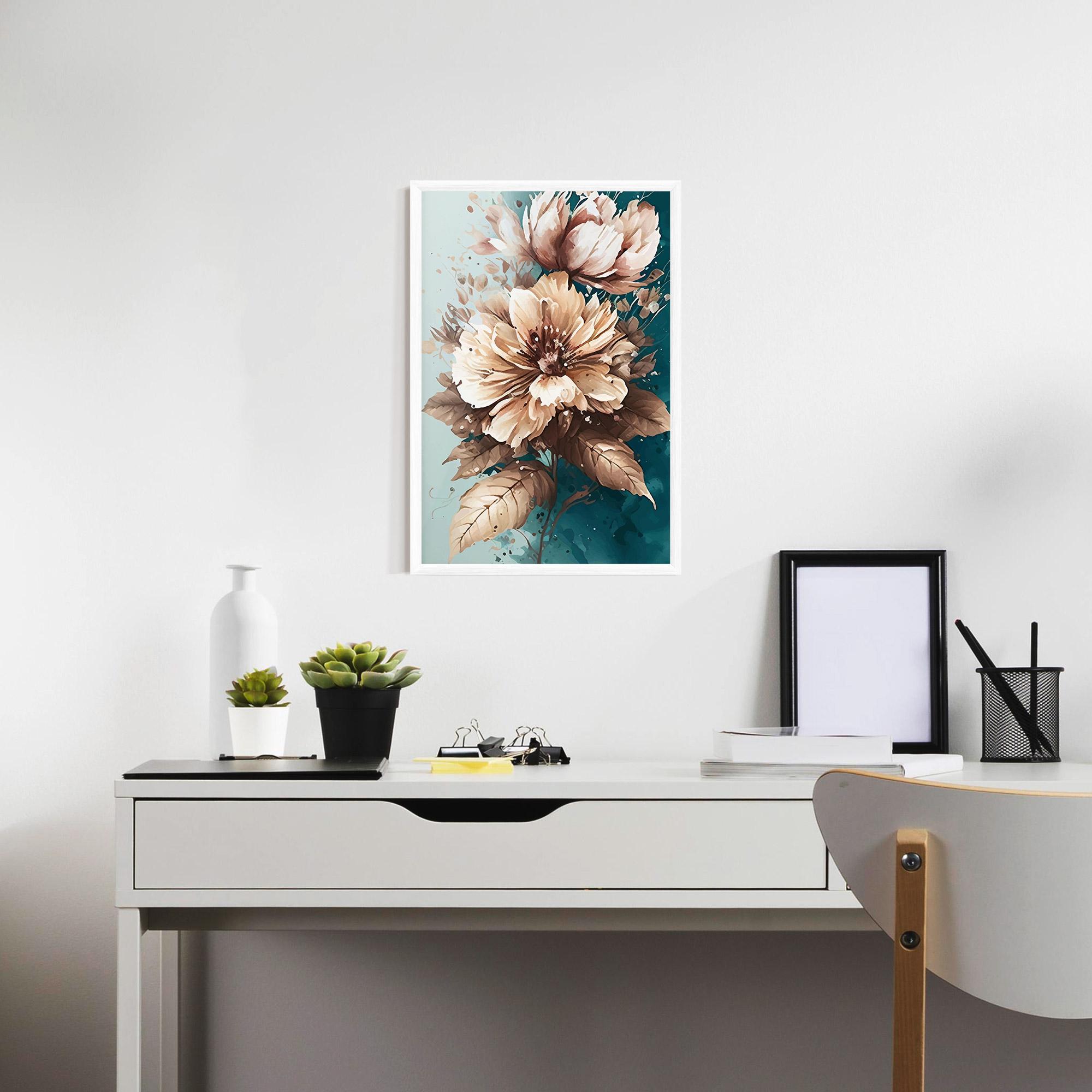 Gerahmte Poster Flower Green Watercolor mockup 7