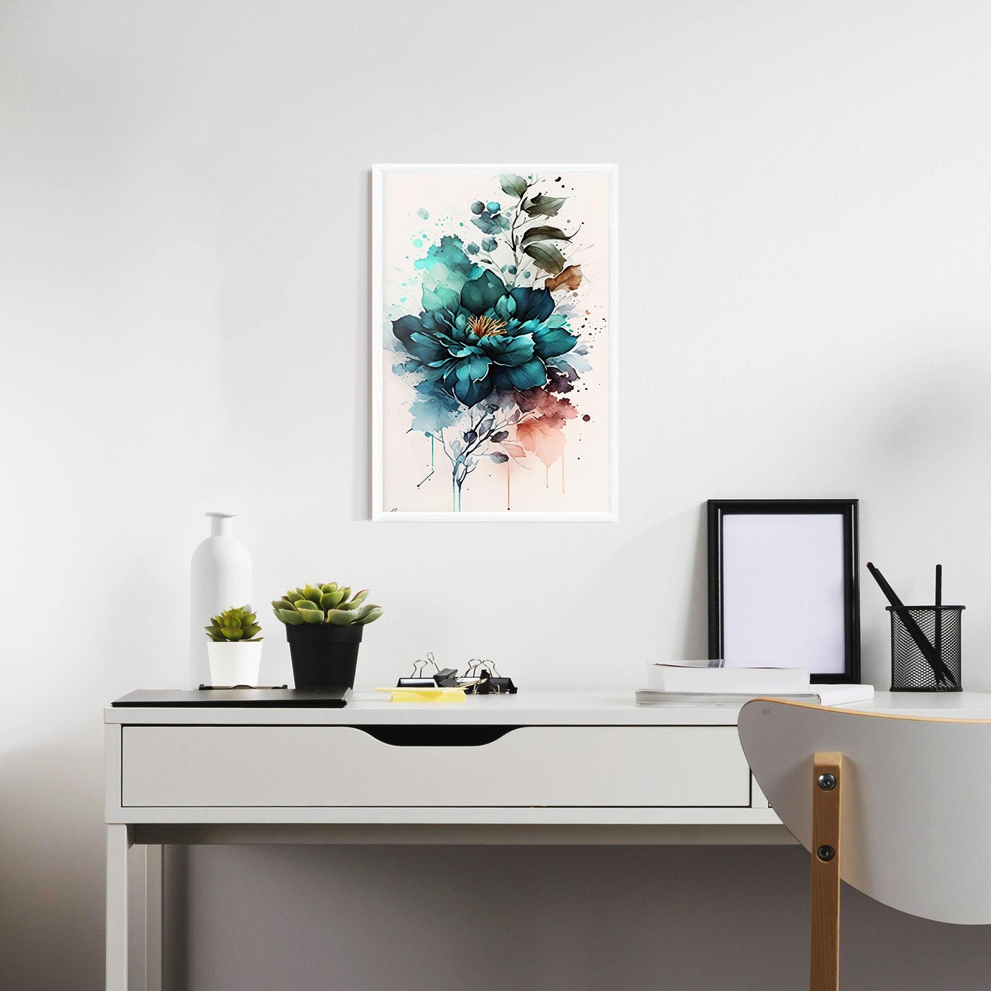Gerahmte Poster Flower Watercolor mockup 7