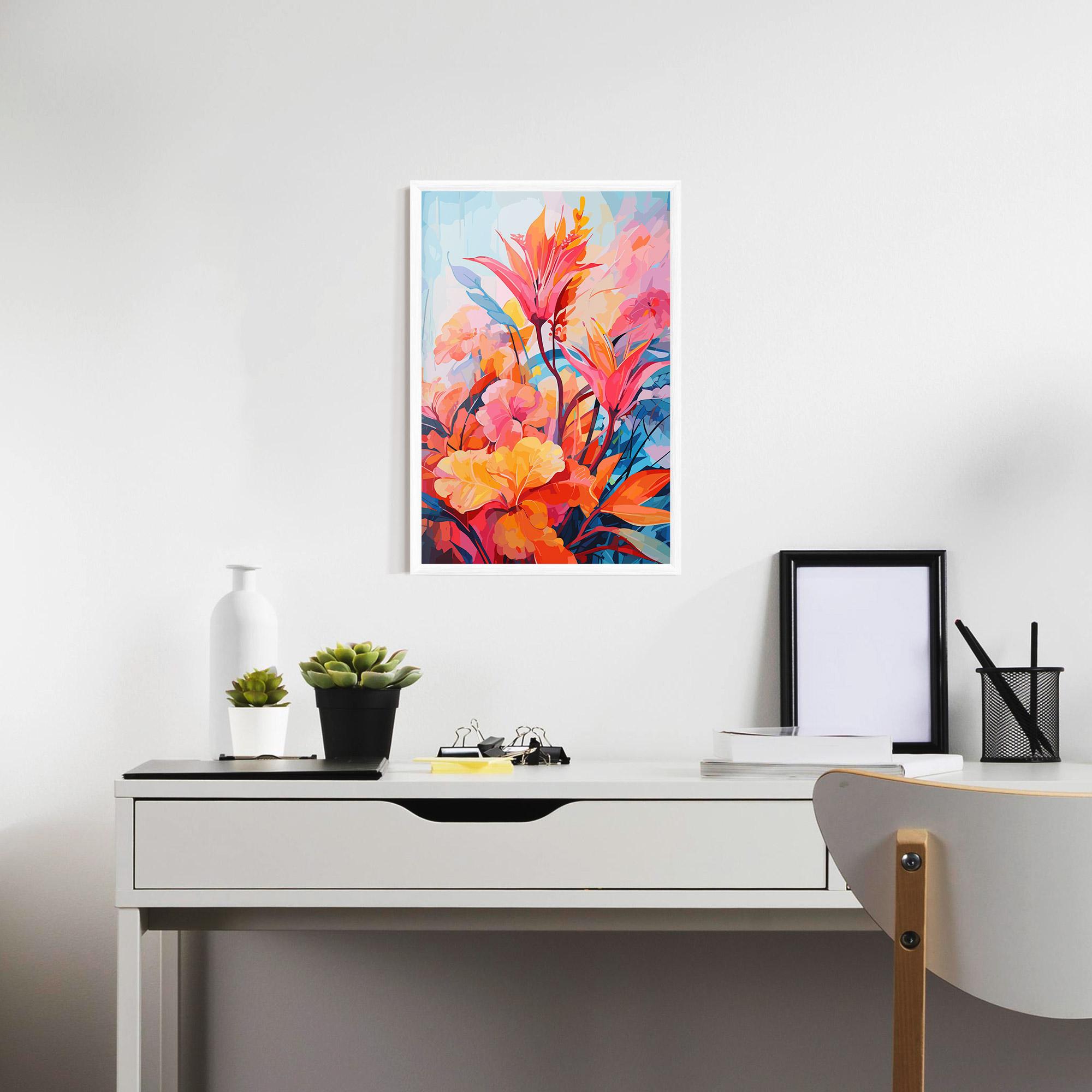Gerahmte Poster Orange Art Flower mockup 7