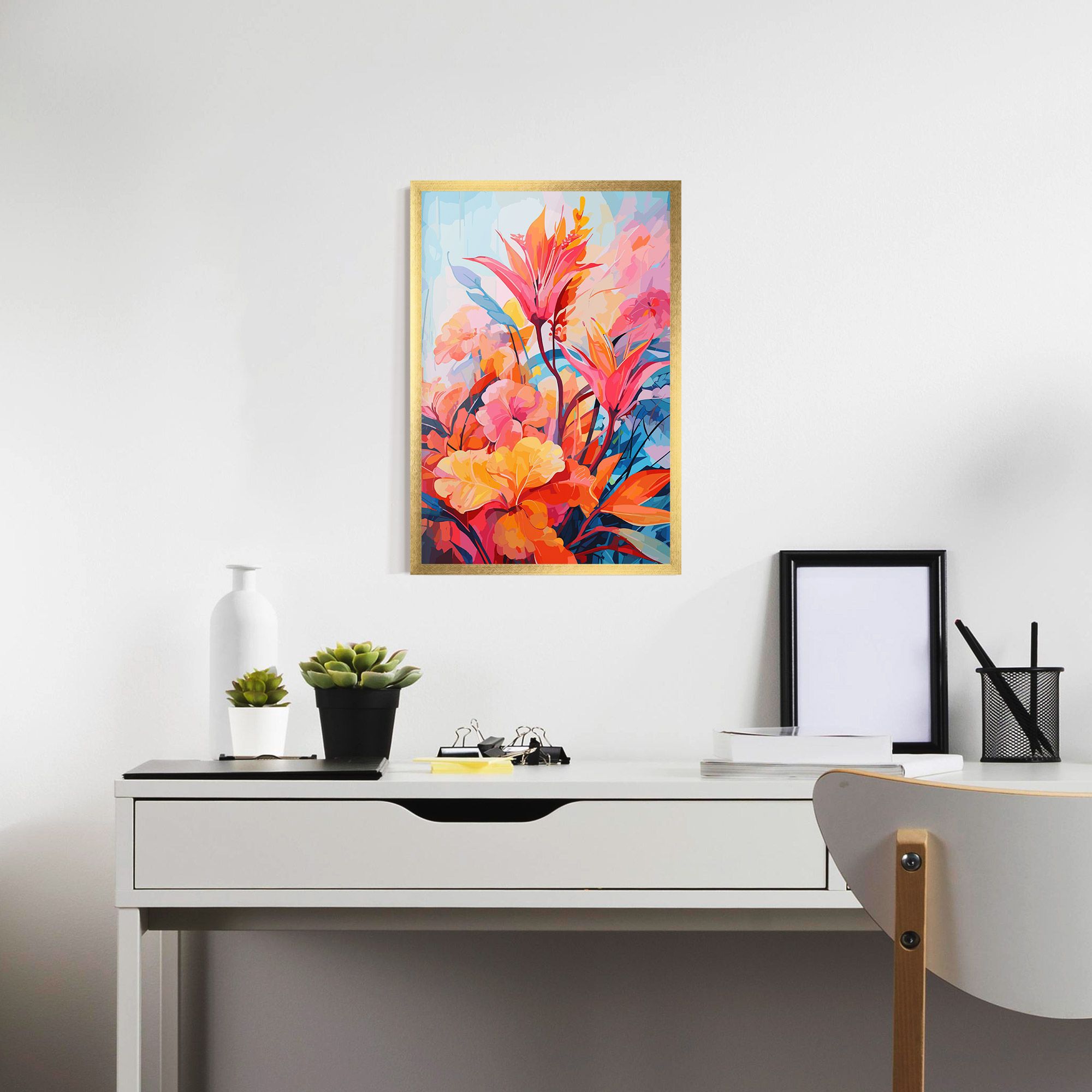 Orange Art Flower mockup 7