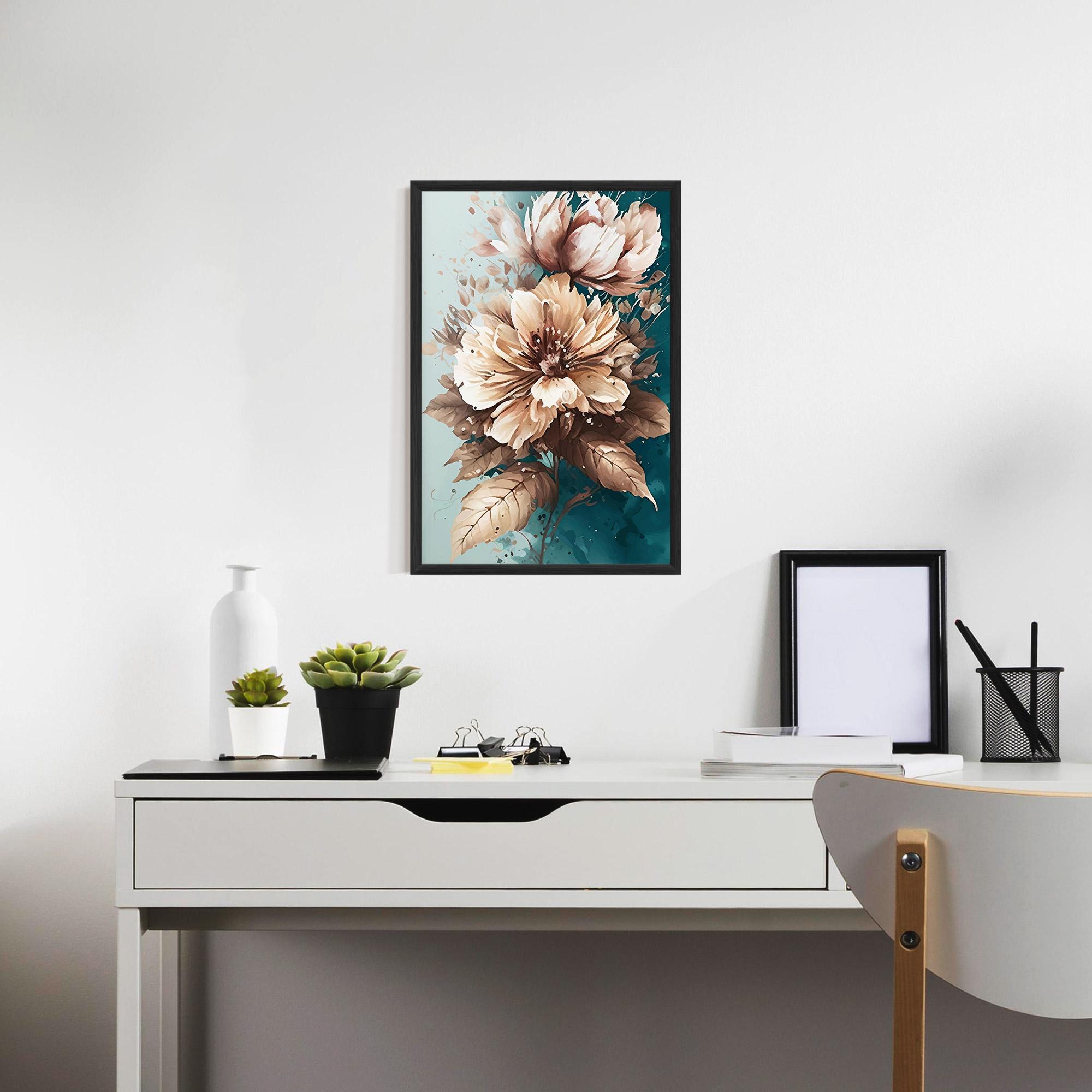 Gerahmte Poster Flower Green Watercolor mockup 7