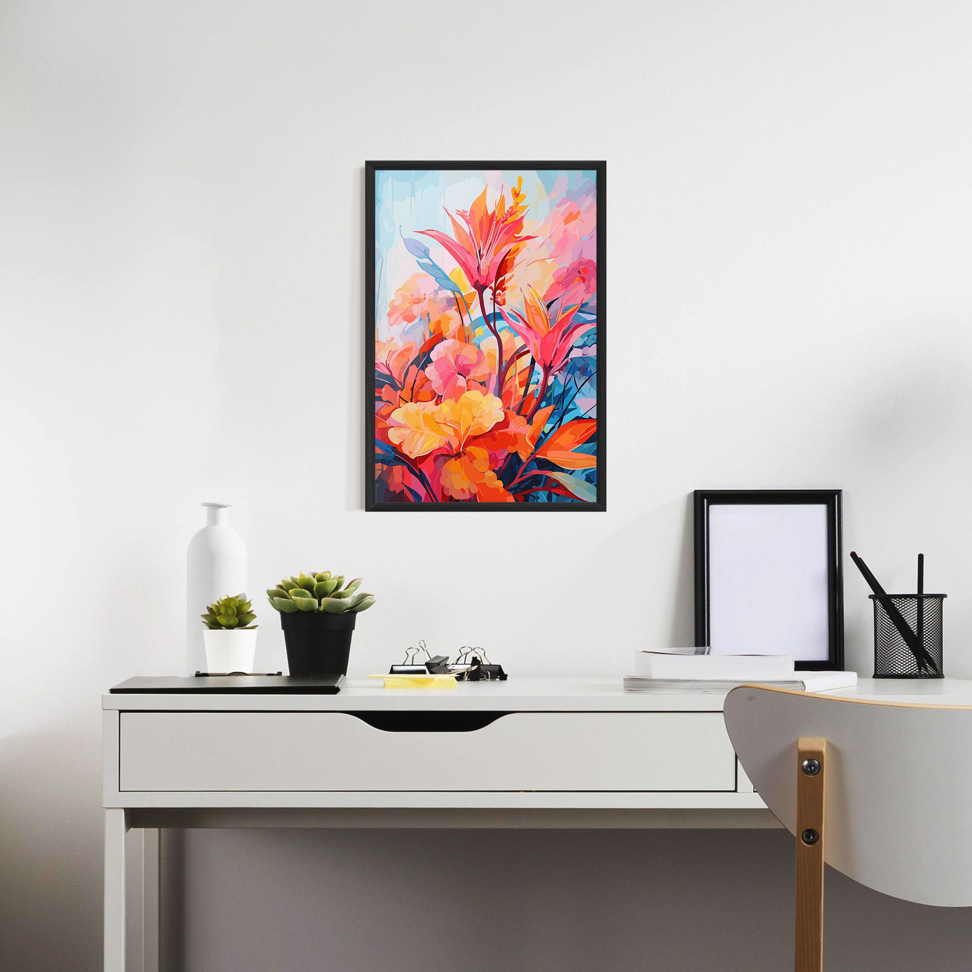 Orange Art Flower mockup 7