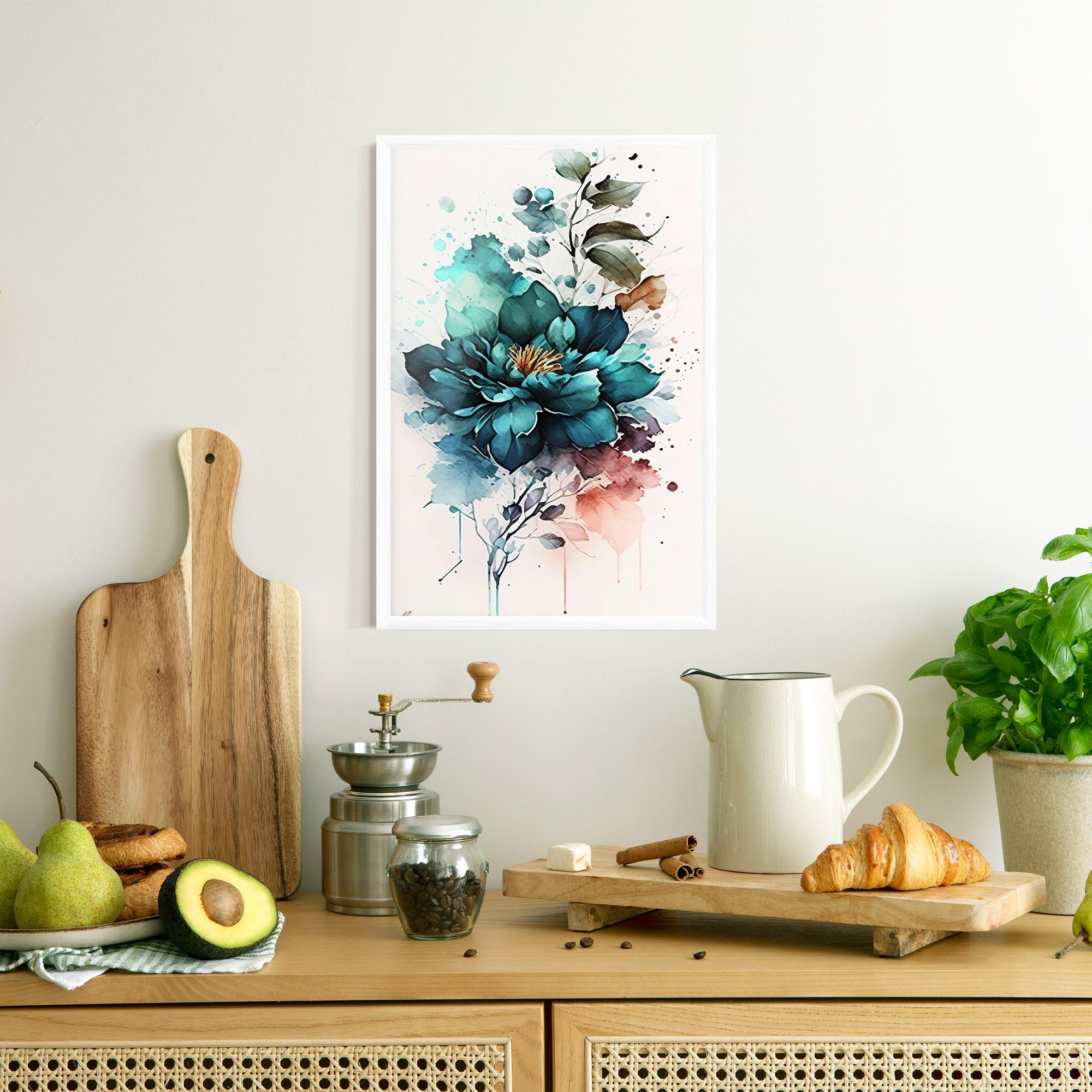 Gerahmte Poster Flower Watercolor mockup 8