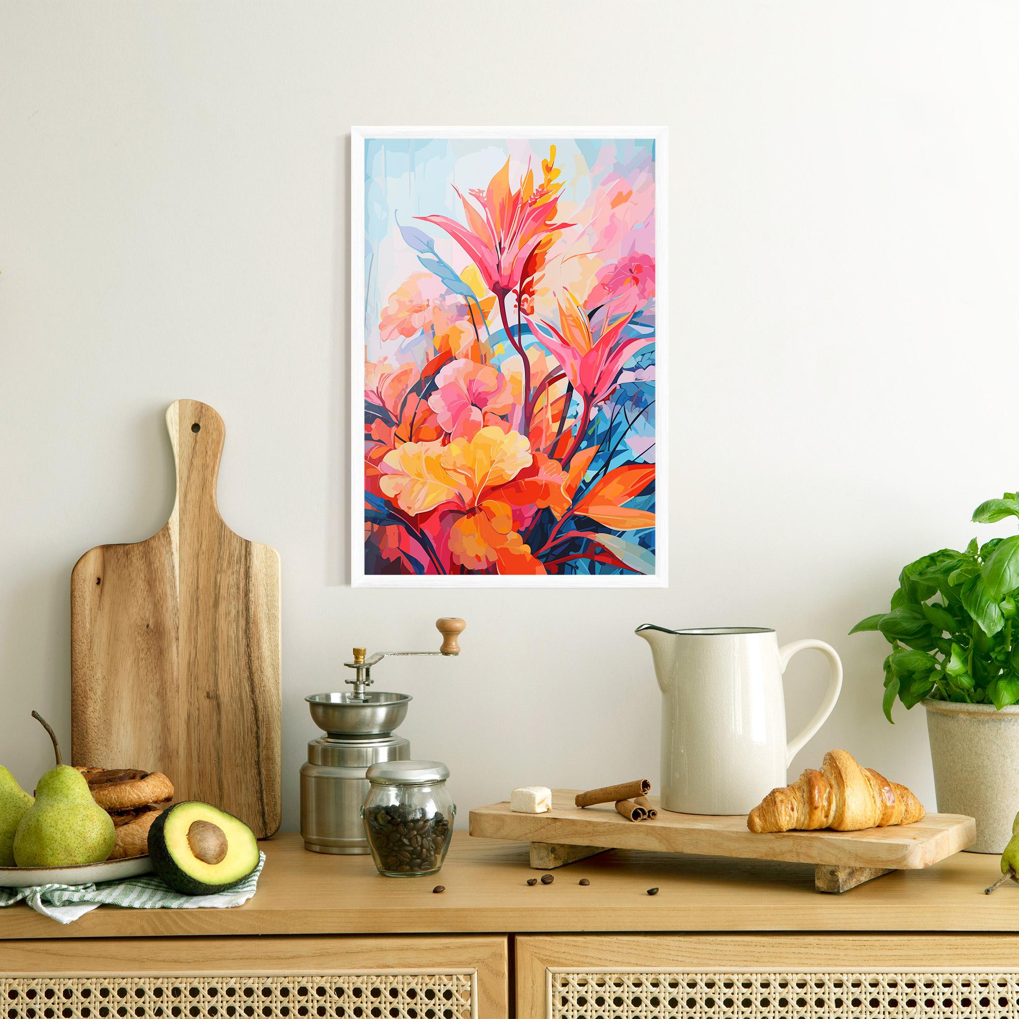 Gerahmte Poster Orange Art Flower mockup 8