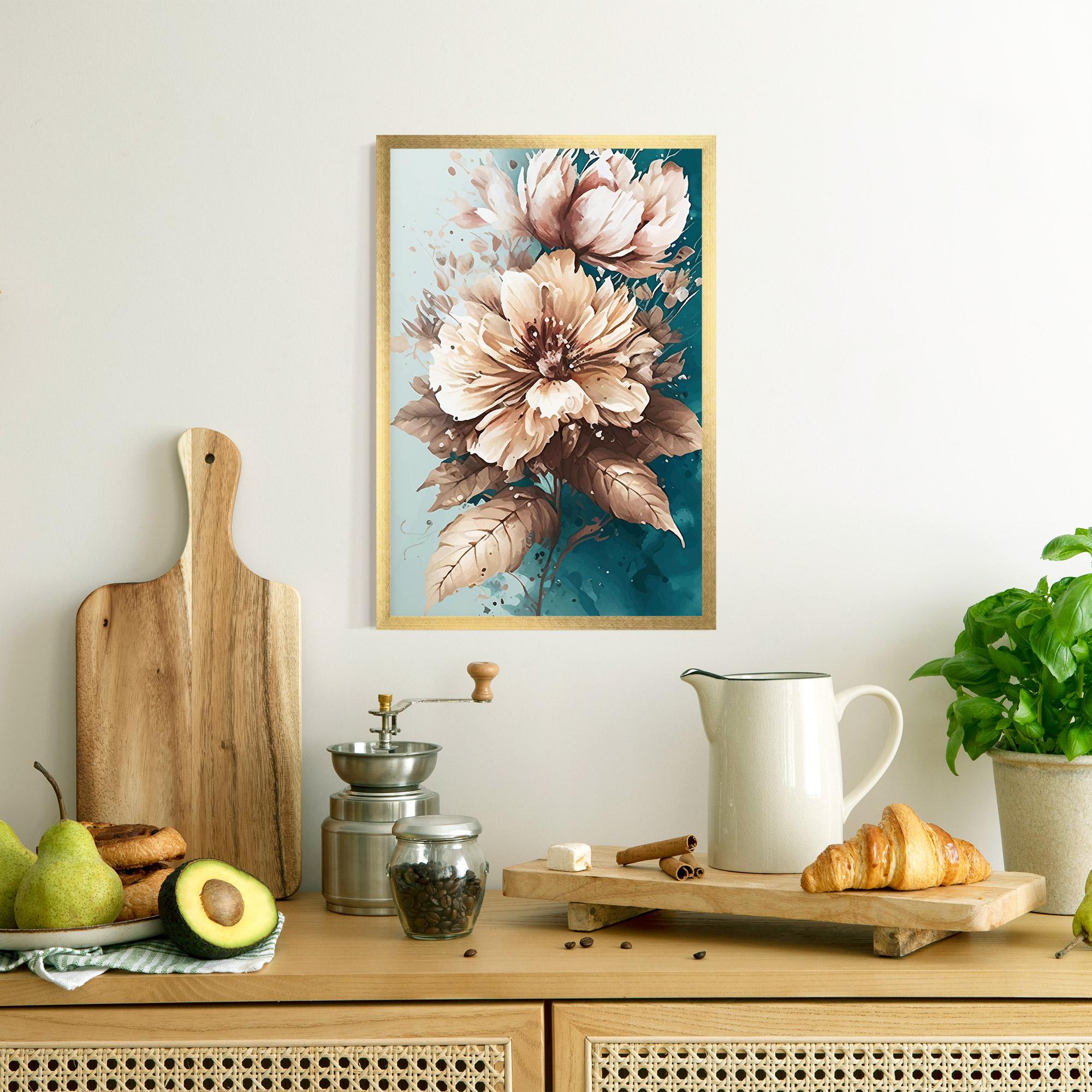 Gerahmte Poster Flower Green Watercolor mockup 8