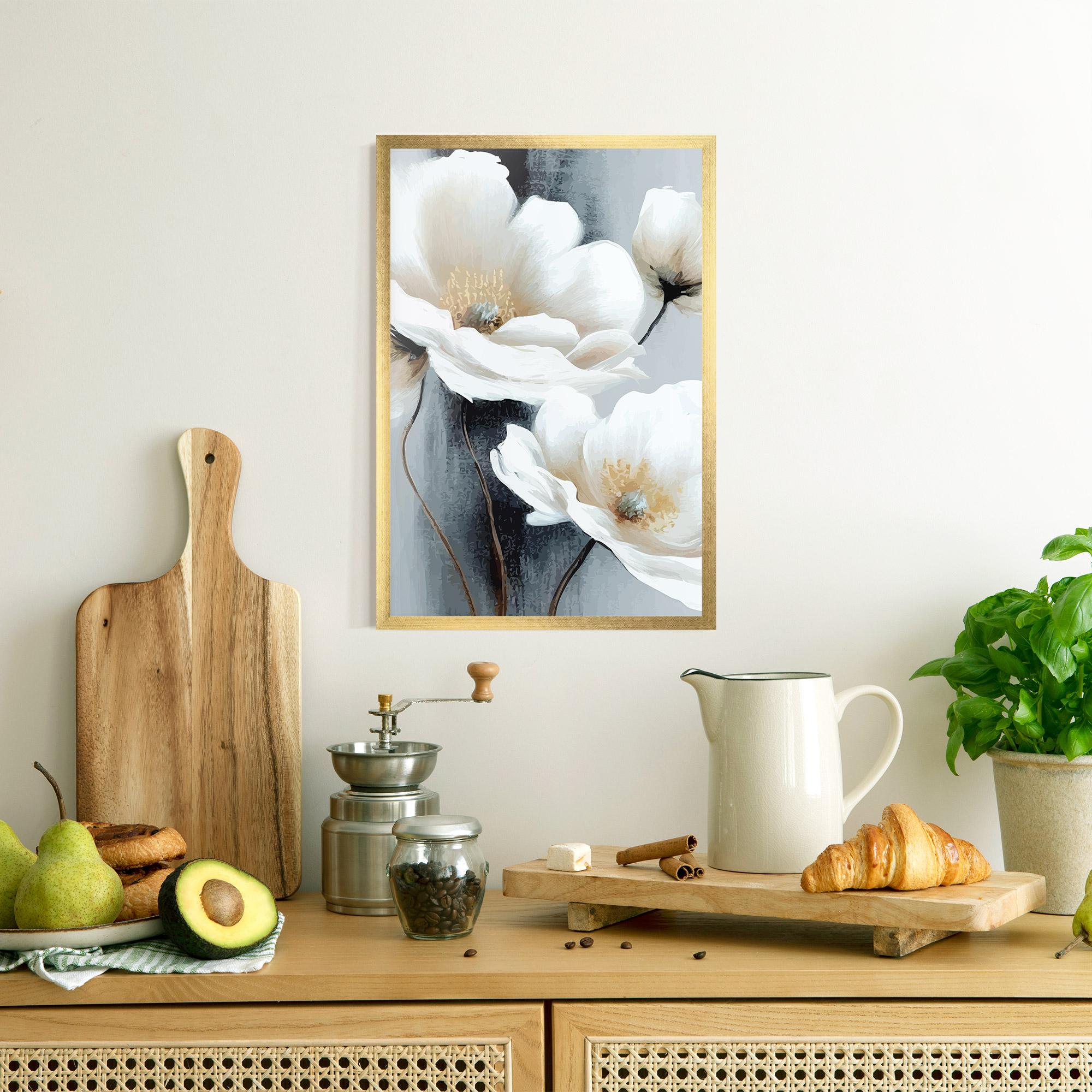 Gerahmte Poster Paint Texture Flower mockup 8