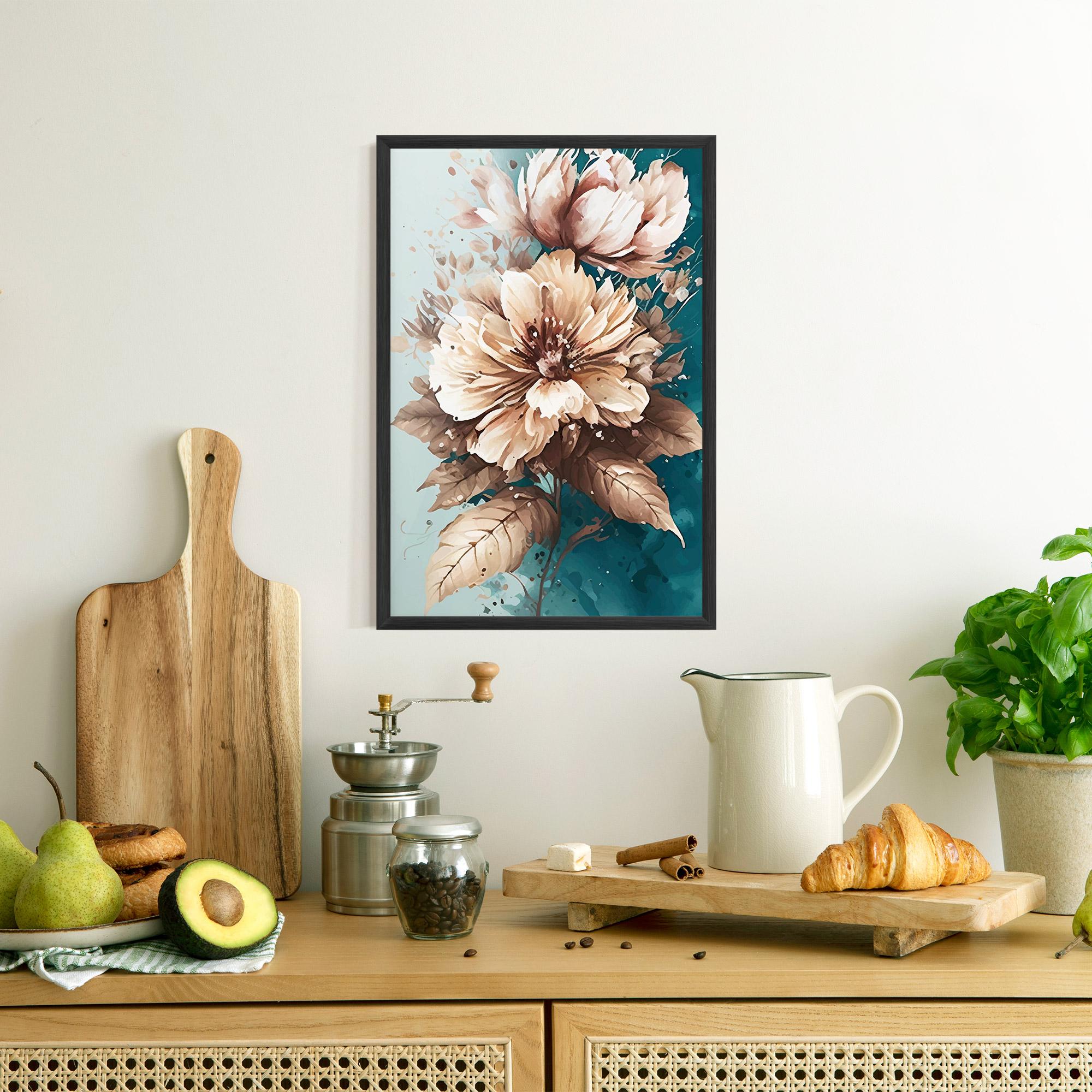 Gerahmte Poster Flower Green Watercolor mockup 8