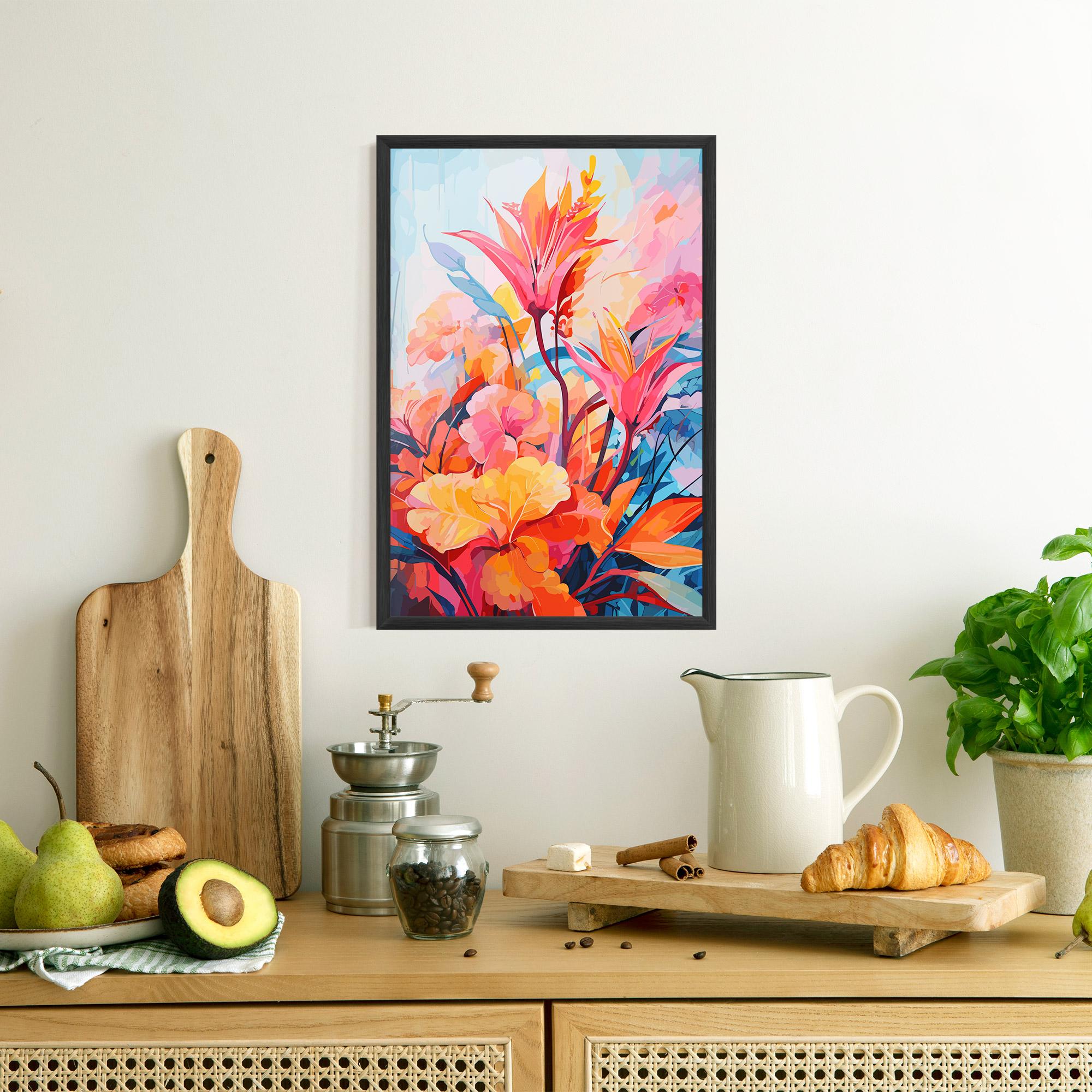 Gerahmte Poster Orange Art Flower mockup 8