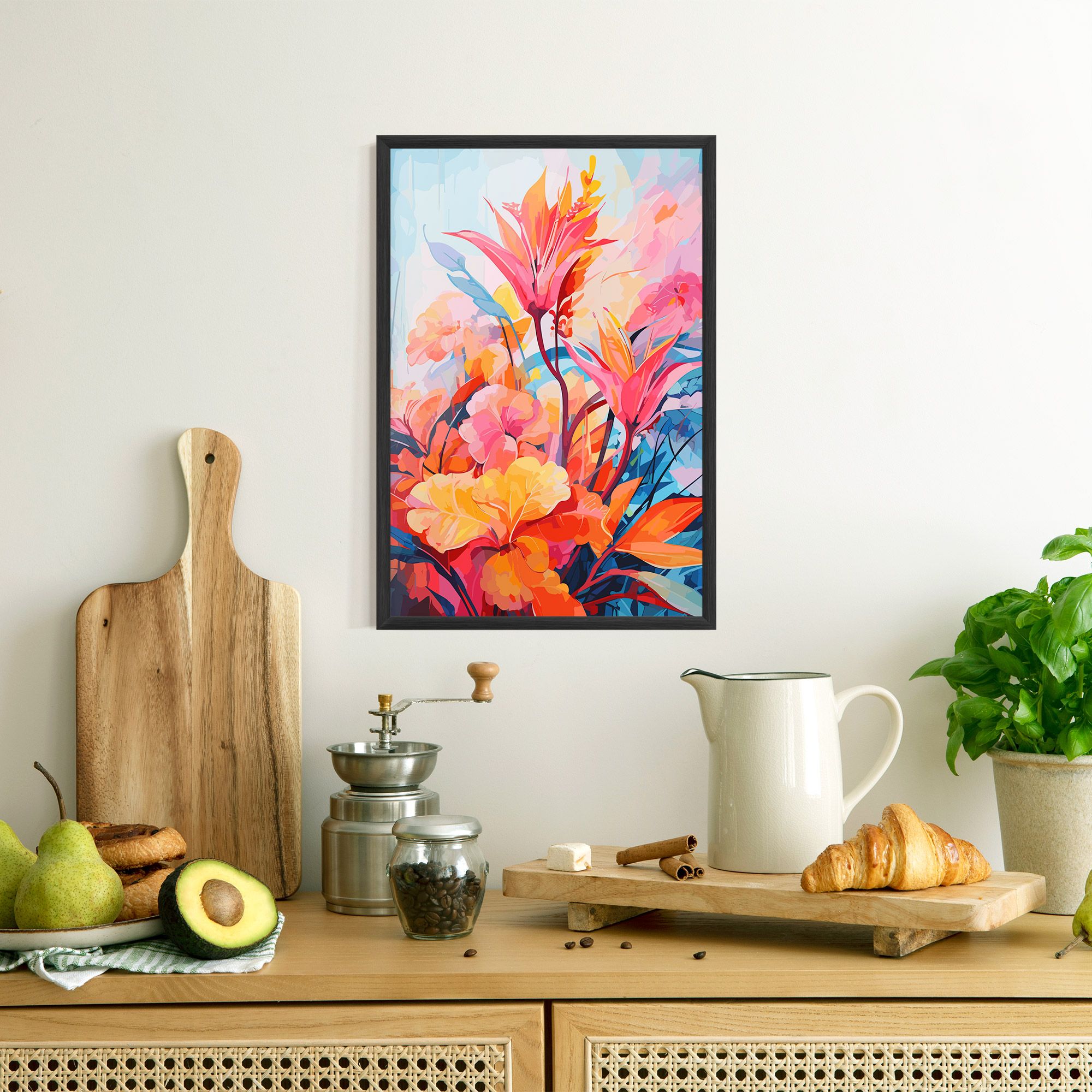 Orange Art Flower mockup 8