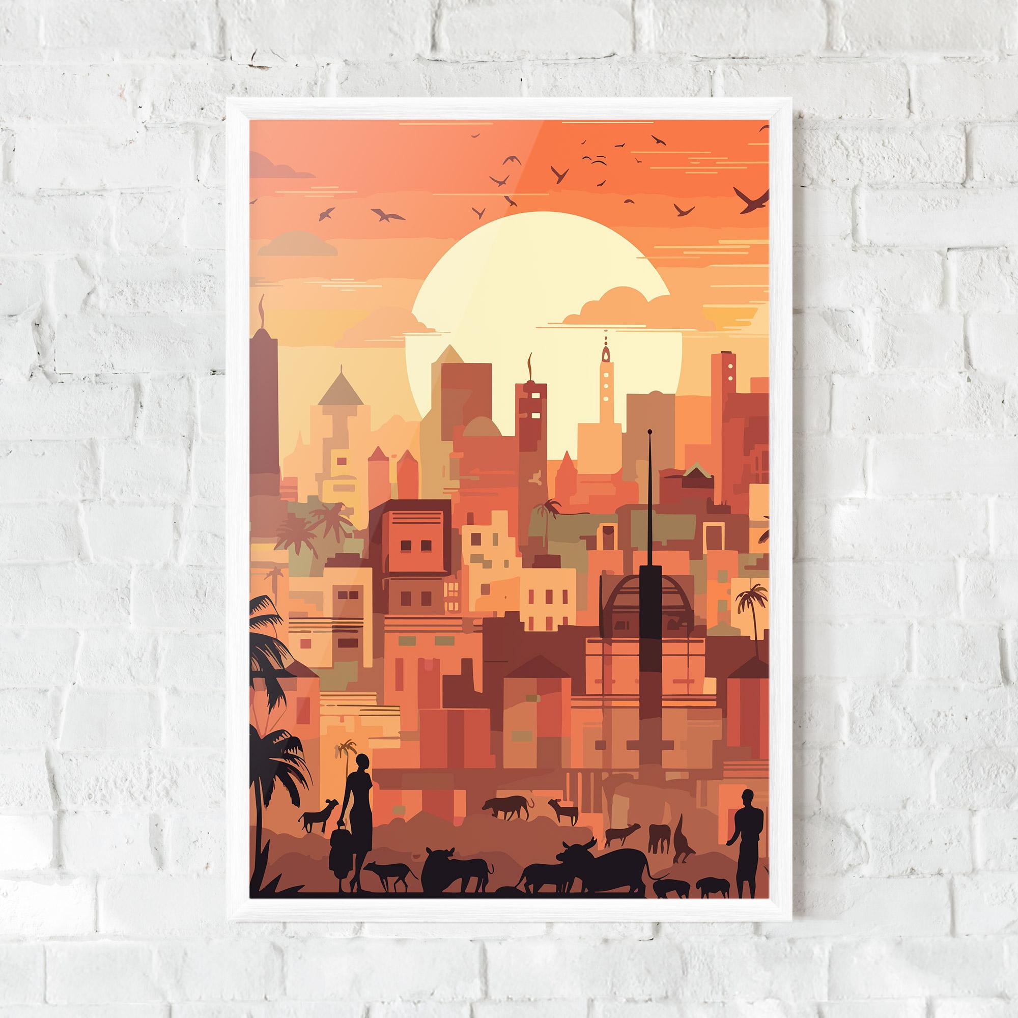Gerahmte Poster Africa City Sunset mockup 0