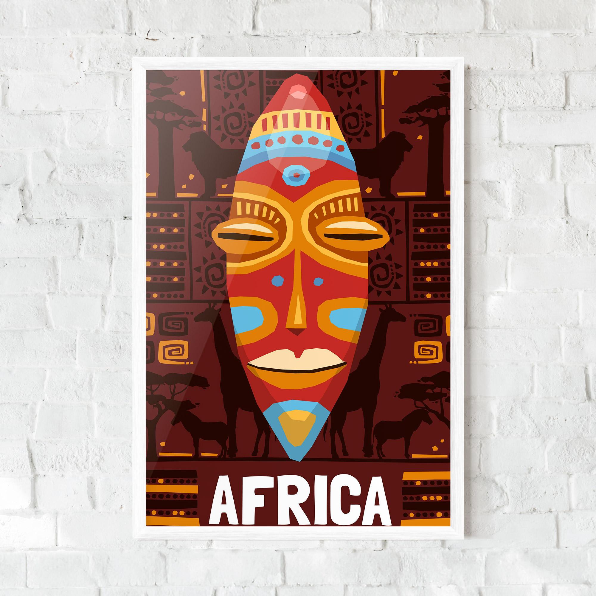 Gerahmte Poster Africa Mask mockup 0