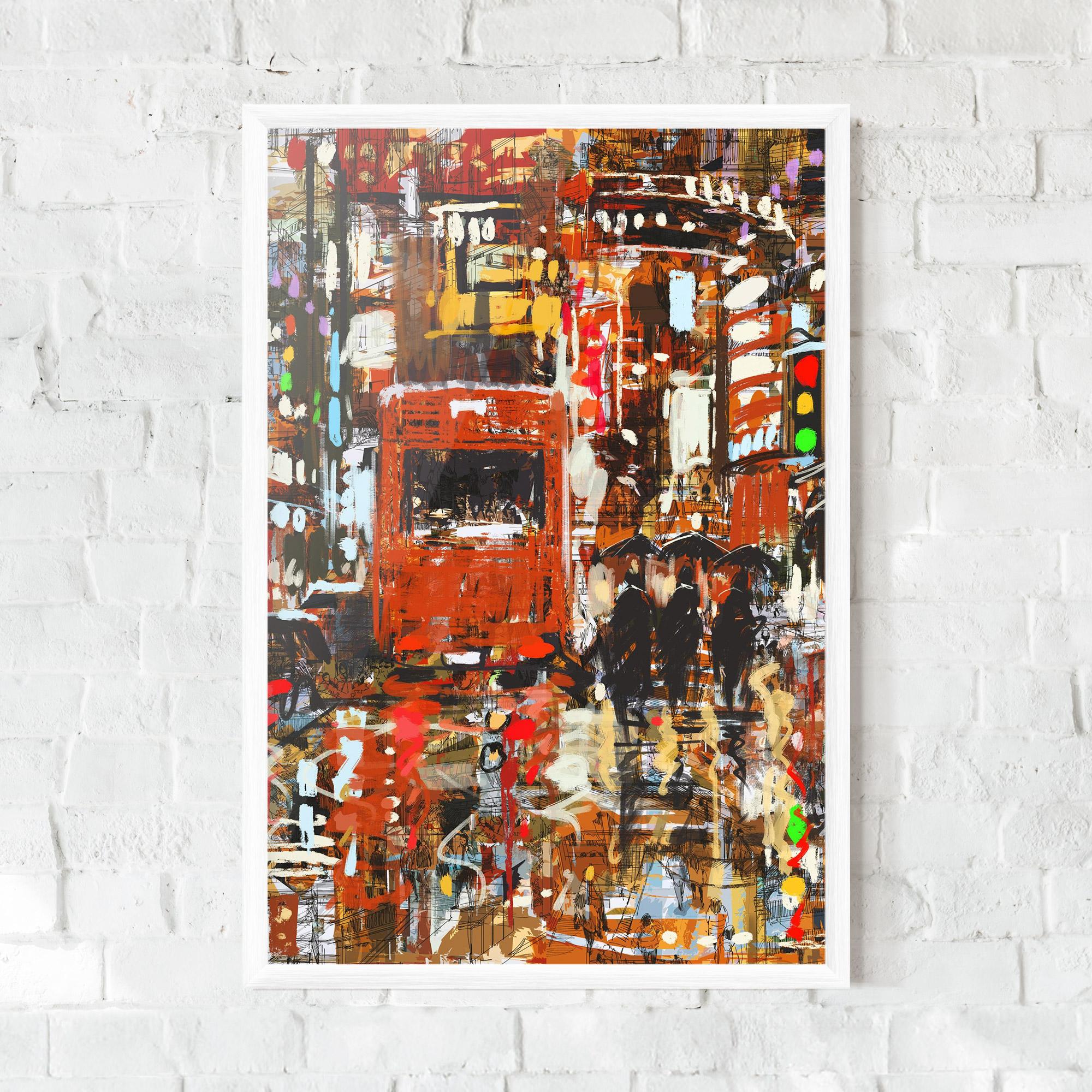 Gerahmte Poster Seamless Colorful City mockup 0