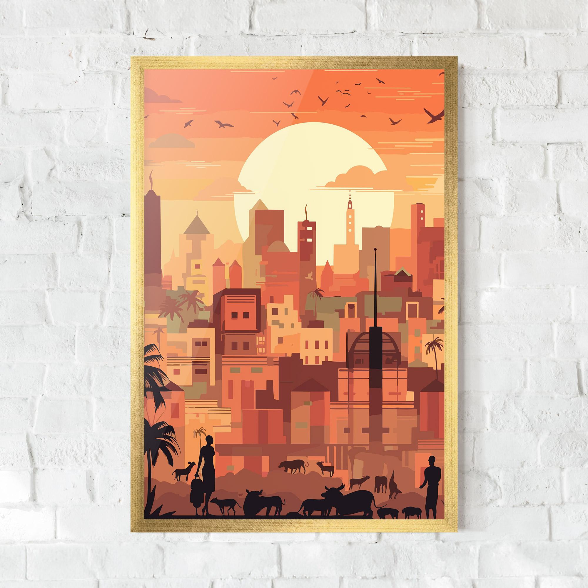 Gerahmte Poster Africa City Sunset mockup 0