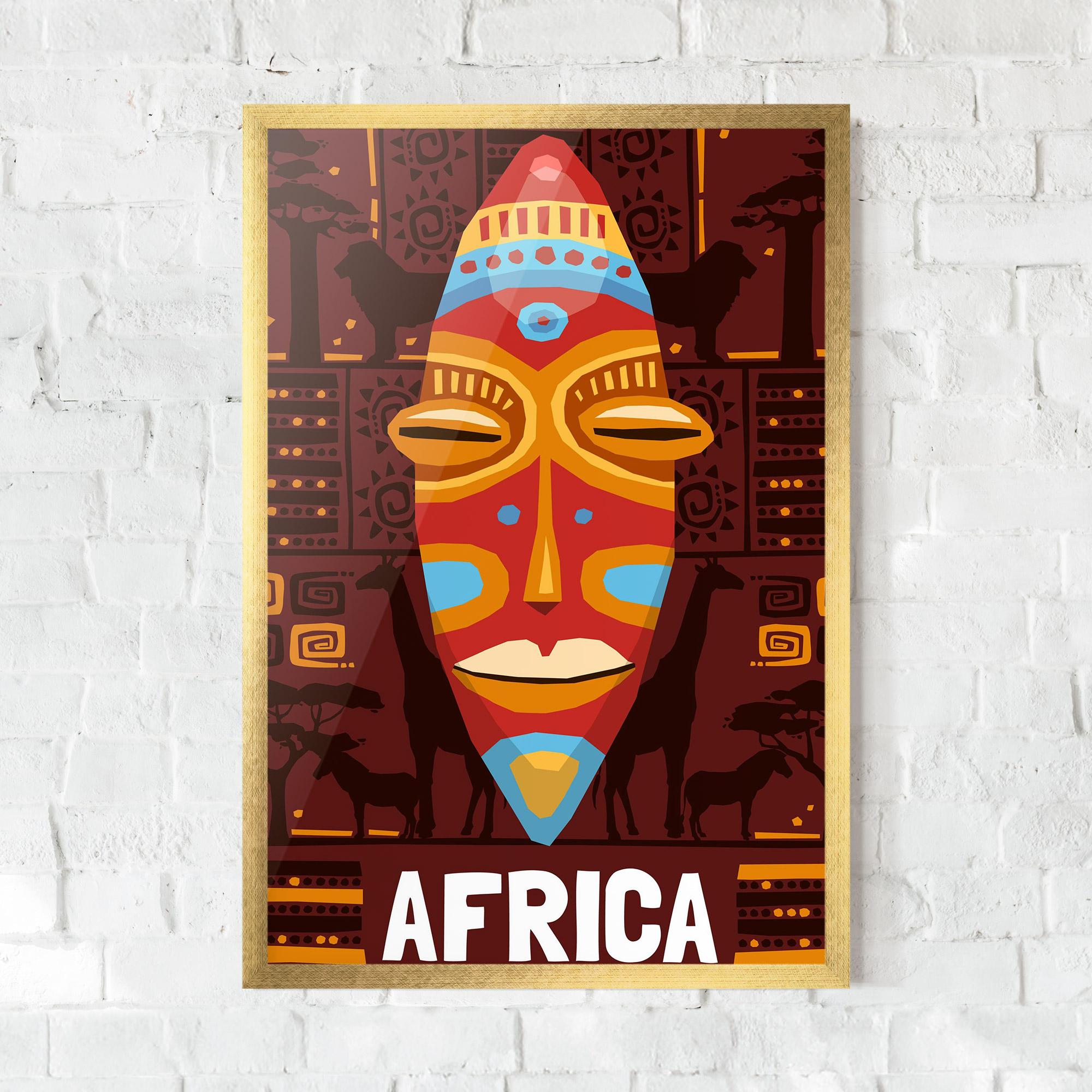 Gerahmte Poster Africa Mask mockup 0