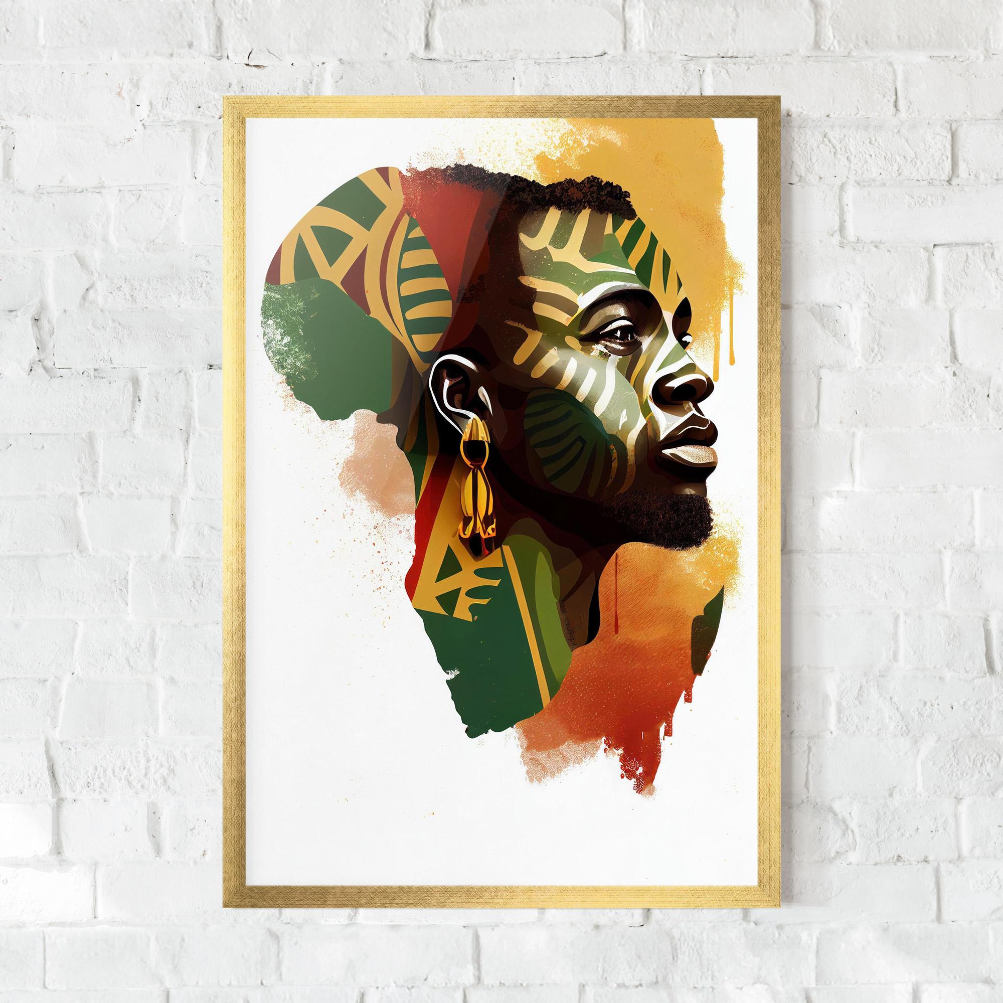 Gerahmte Poster African People Illustration mockup 0