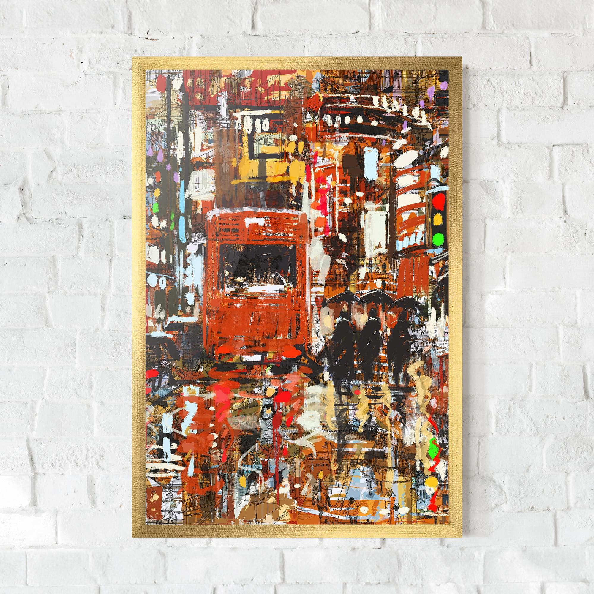 Gerahmte Poster Seamless Colorful City mockup 0