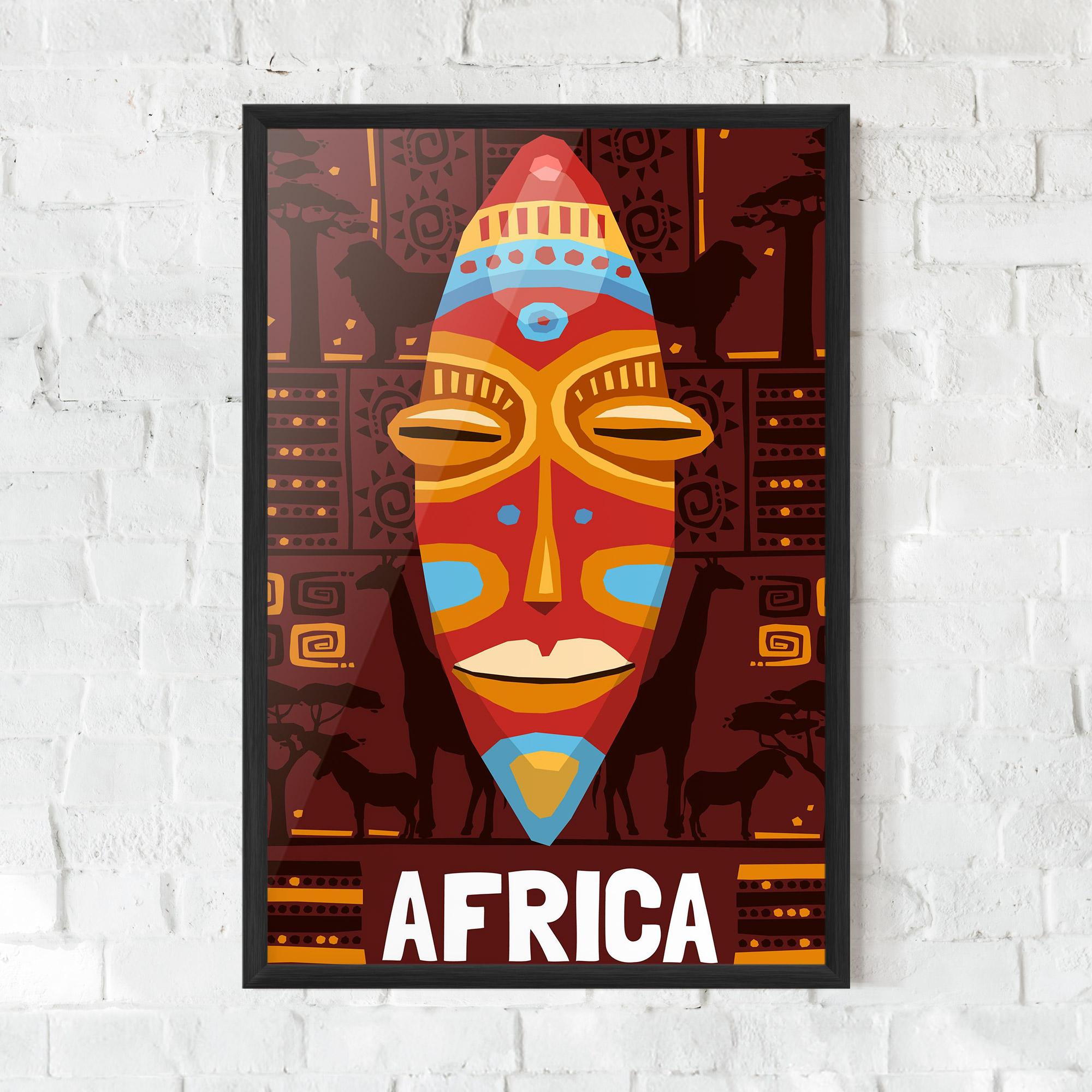 Gerahmte Poster Africa Mask mockup 0