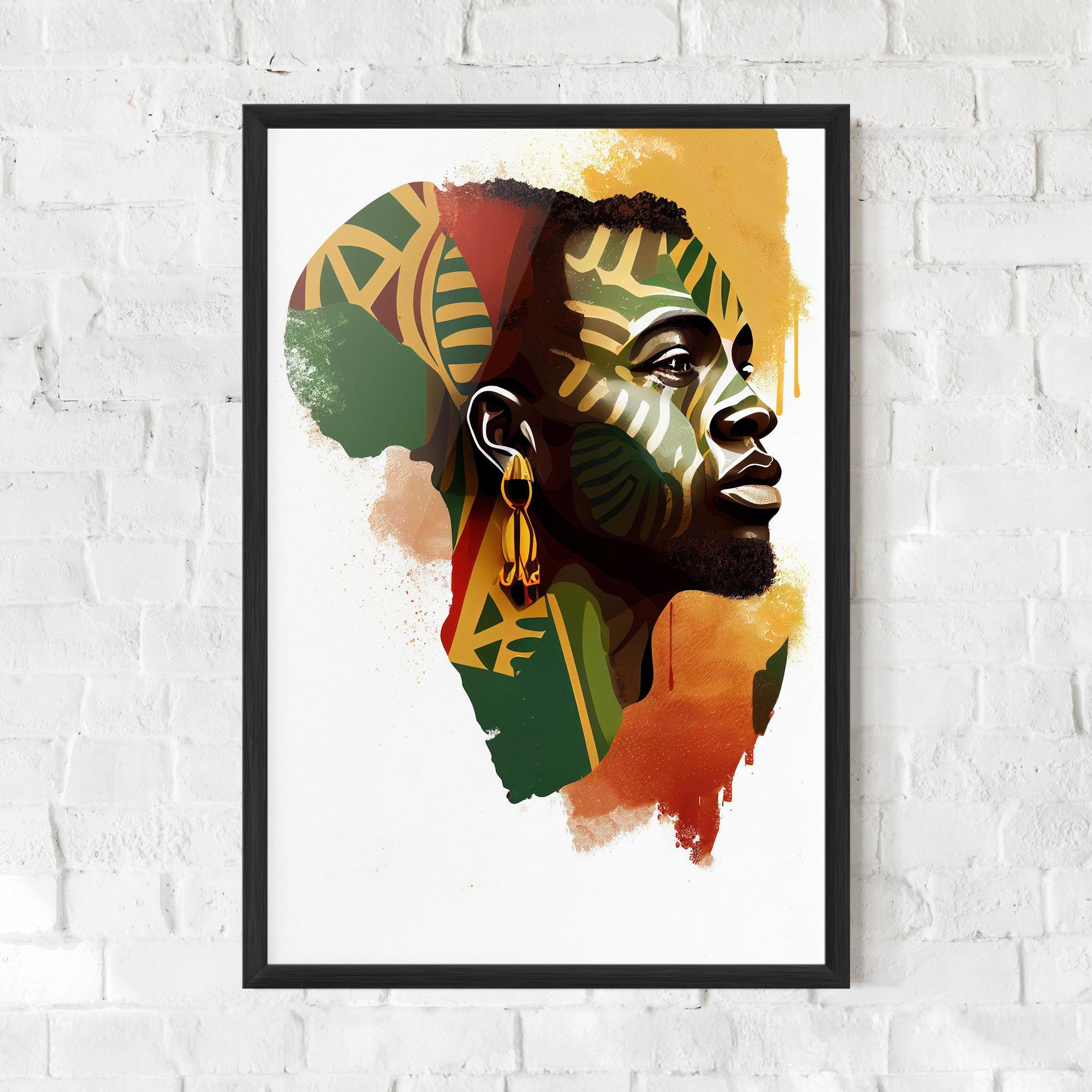 Gerahmte Poster African People Illustration mockup 0
