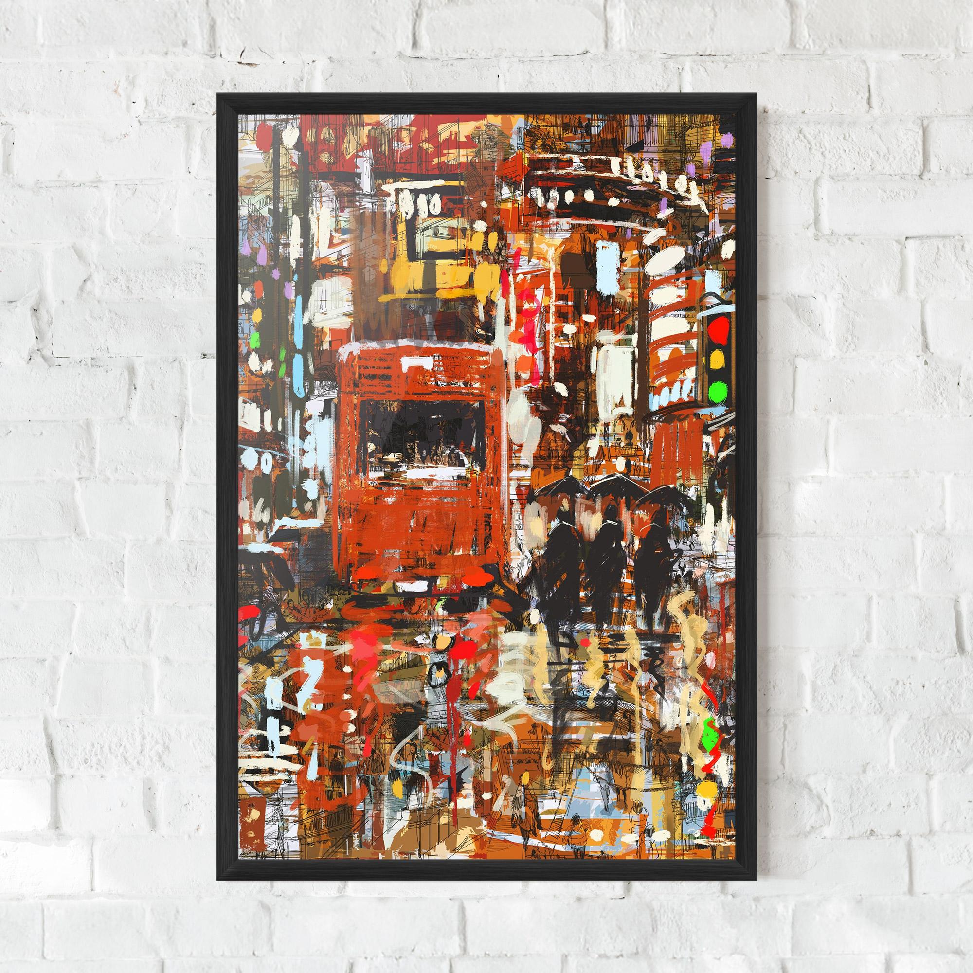 Gerahmte Poster Seamless Colorful City mockup 0