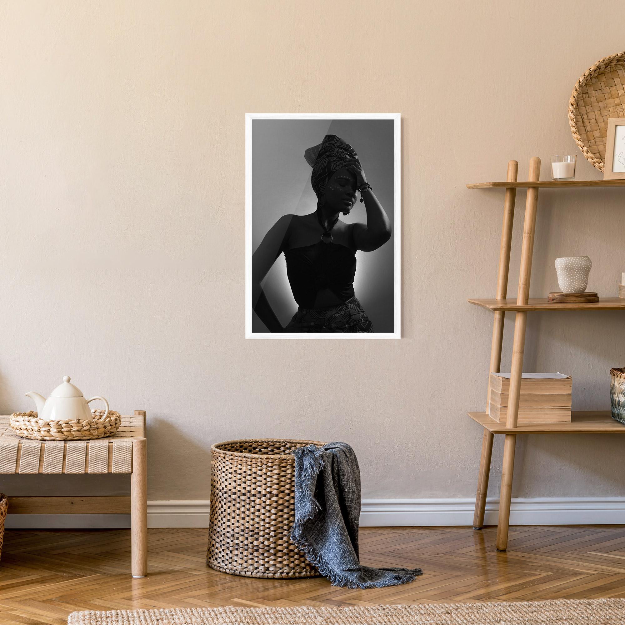Gerahmte Poster African Woman Shadow mockup 9