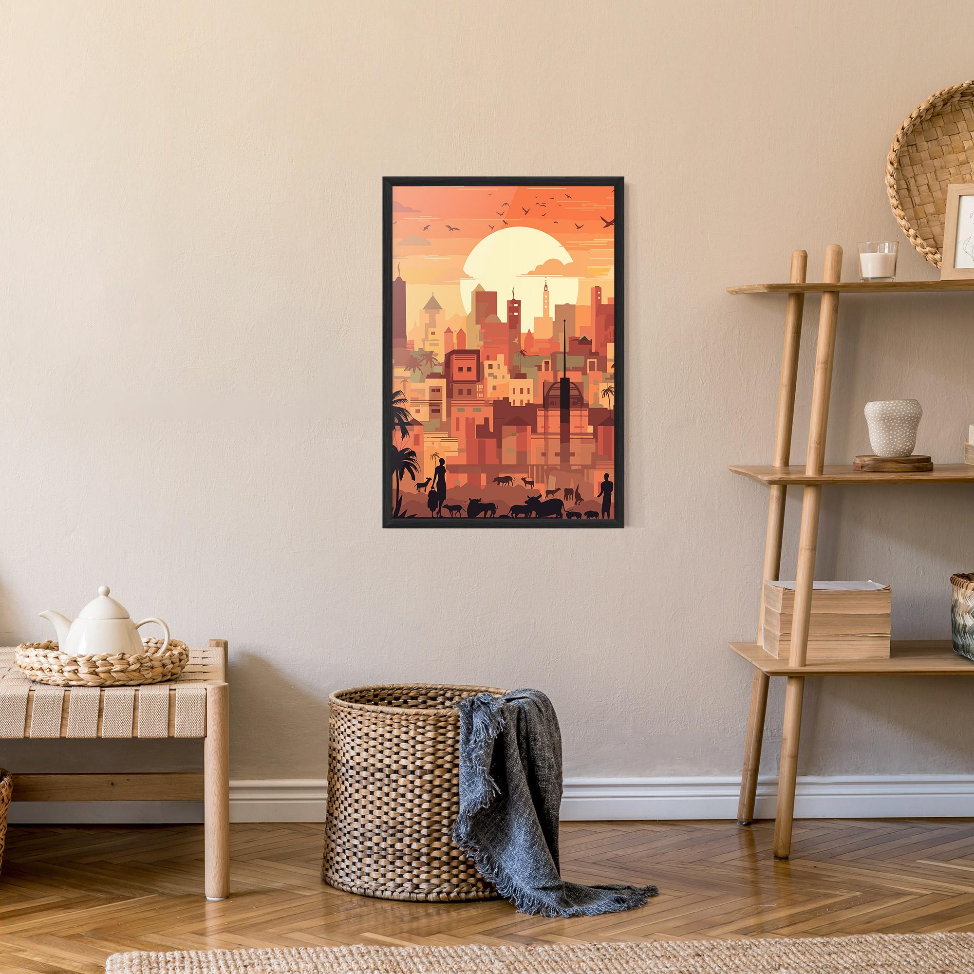 Gerahmte Poster Africa City Sunset mockup 9